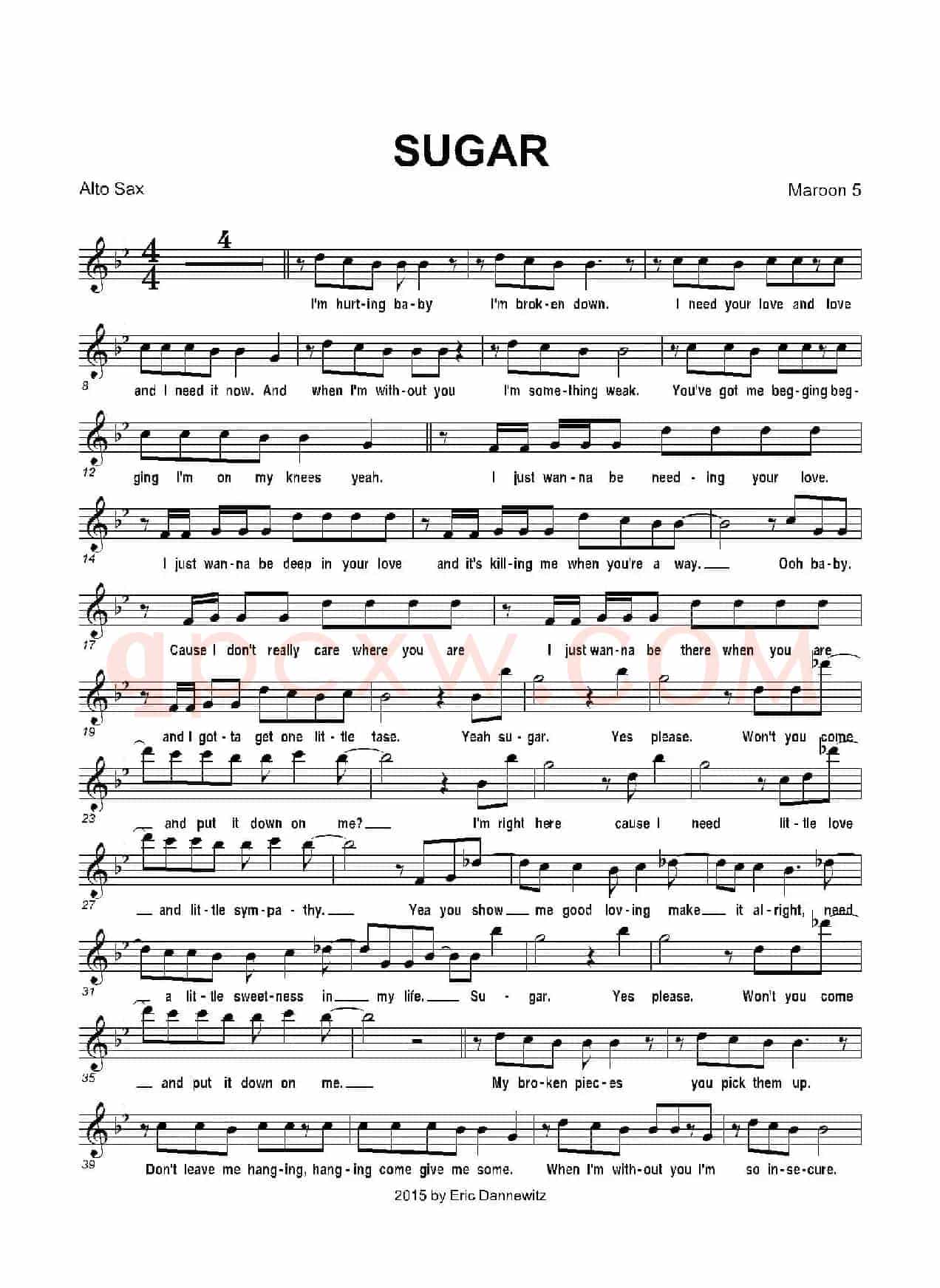sugar(糖果)(中音萨克斯)