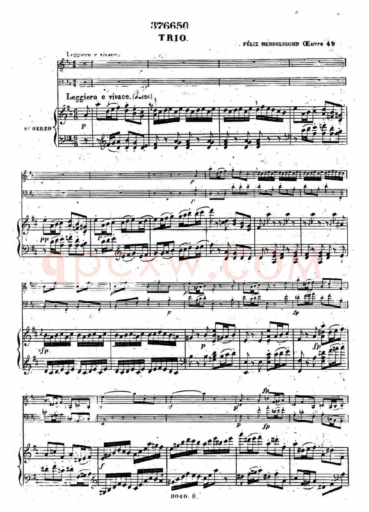 Piano Trio No.1 in d Minor Op.49(d小调第一钢琴三重奏·第三乐章)