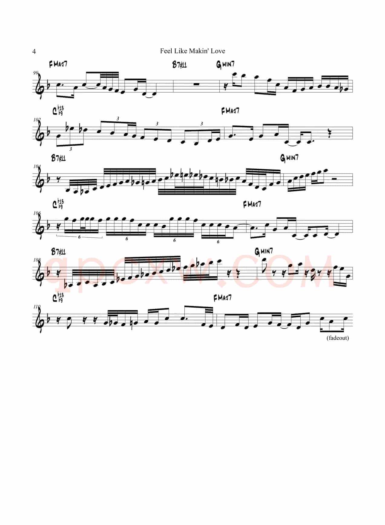 Feel Like Makin Love（Trumpet in Bb）