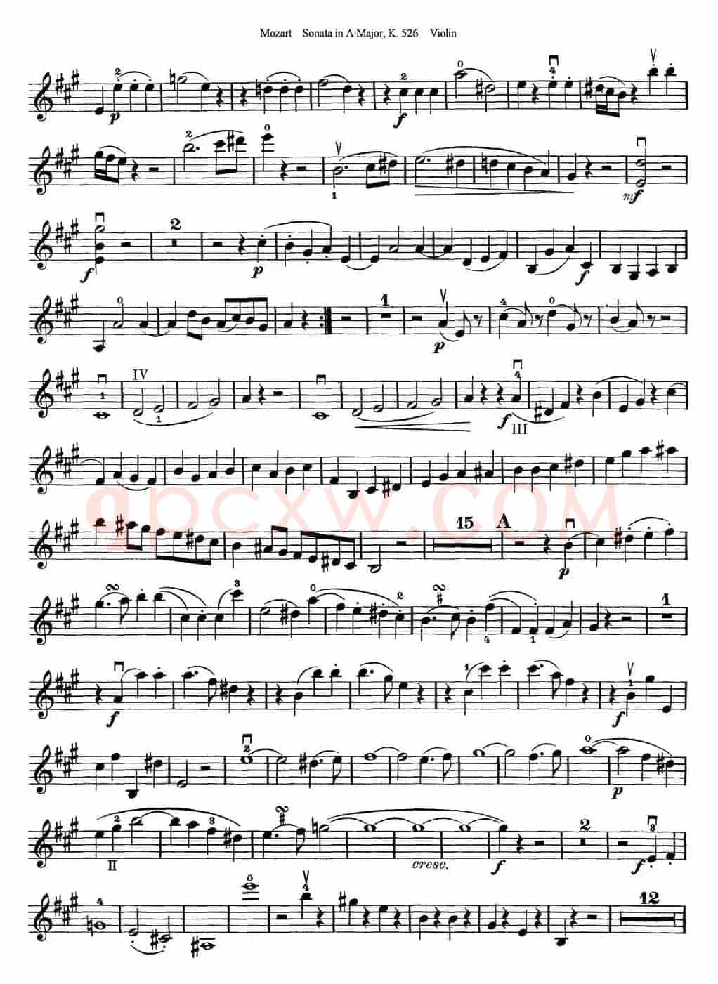 Violin Sonata in A Major K.526