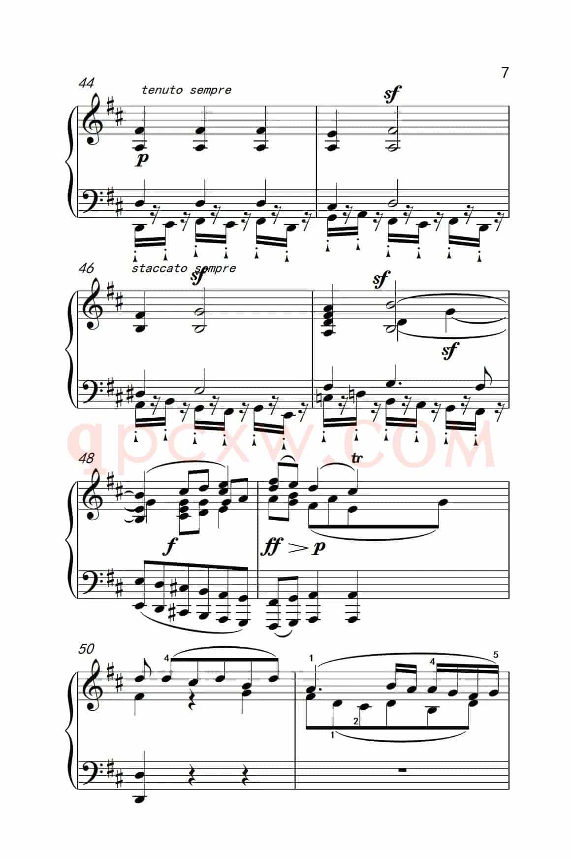 奏鸣曲 Opus 2 Nr.2 第二乐章（贝多芬奏鸣曲集 1）
