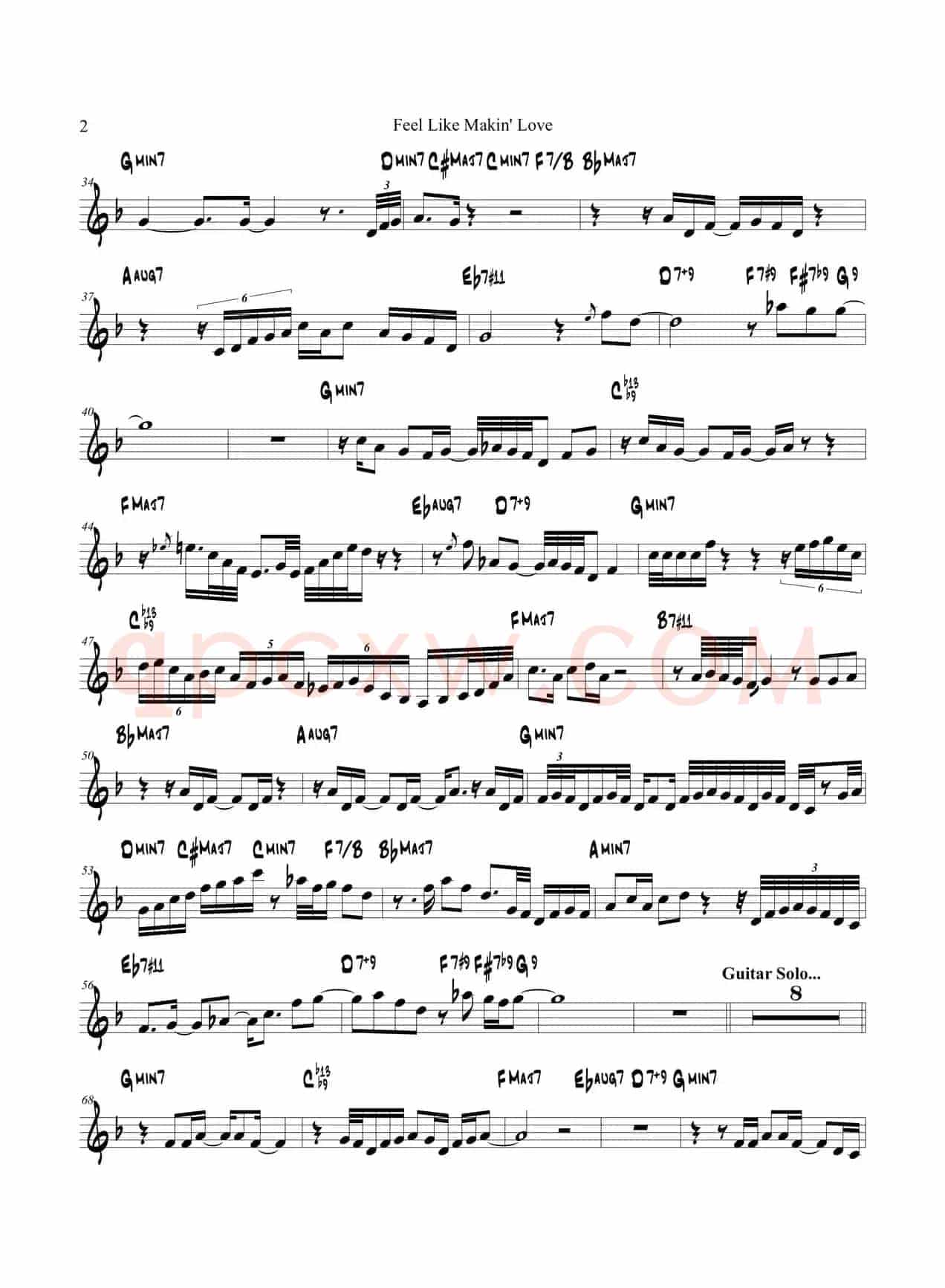 Feel Like Makin Love（Trumpet in Bb）