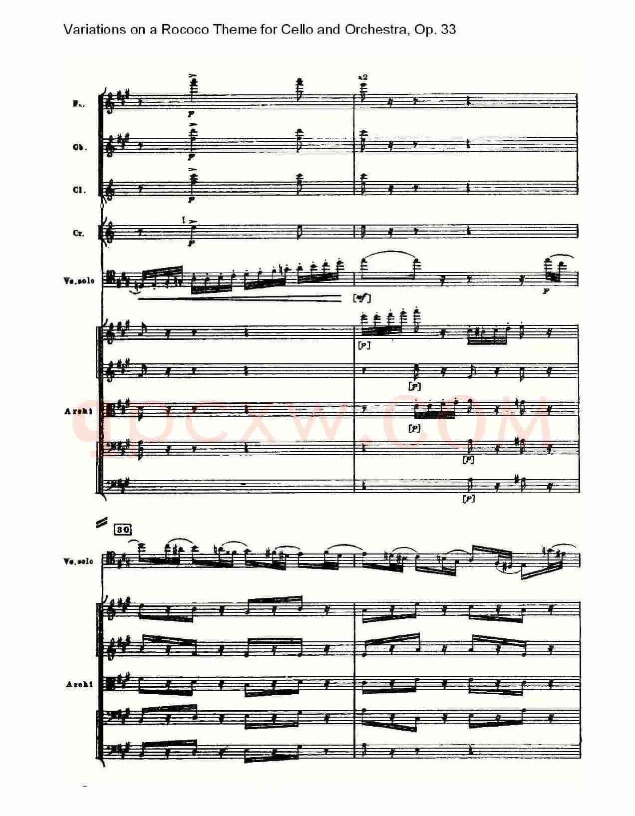 大提琴与管弦乐洛可可主题a小调变奏曲, Op.33(二)