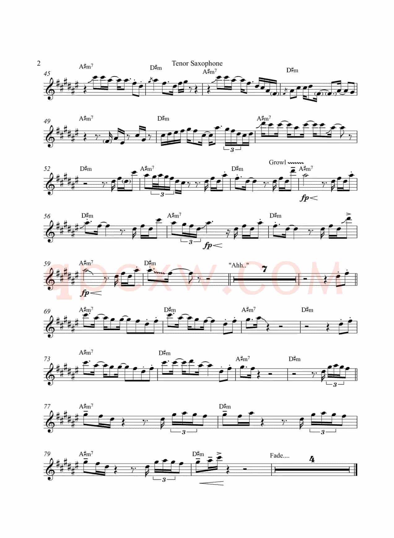 Easy Come Easy Go（次中音萨克斯）