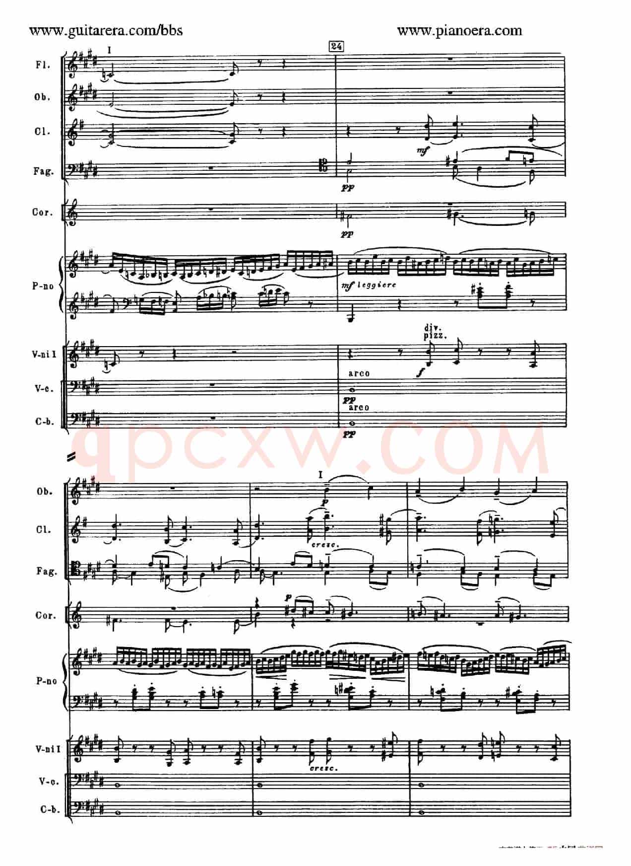 c小调第二钢琴协奏曲 Op.18（第二乐章总谱）