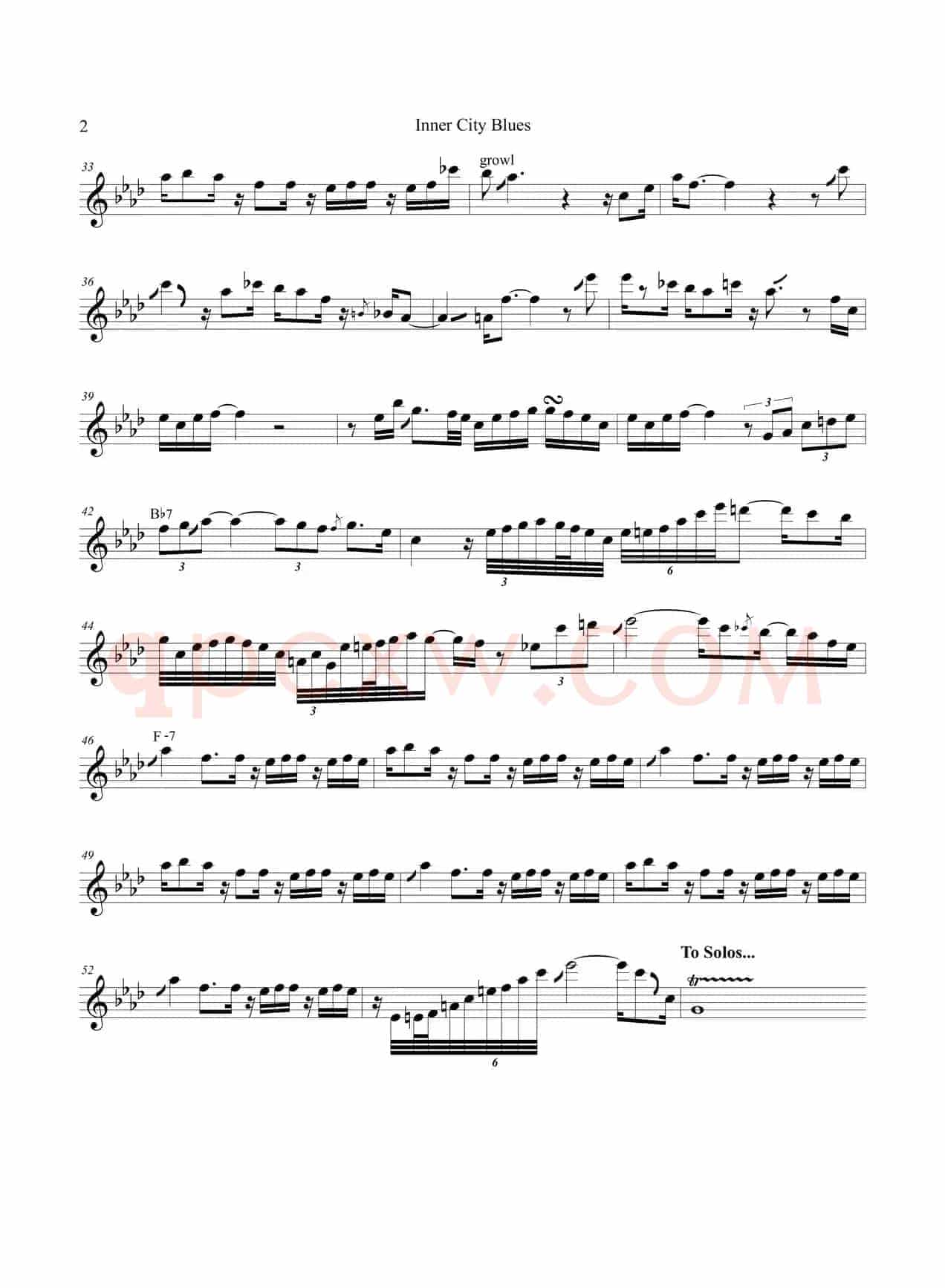 Inner City Blues（次中音萨克斯\高音萨克斯）