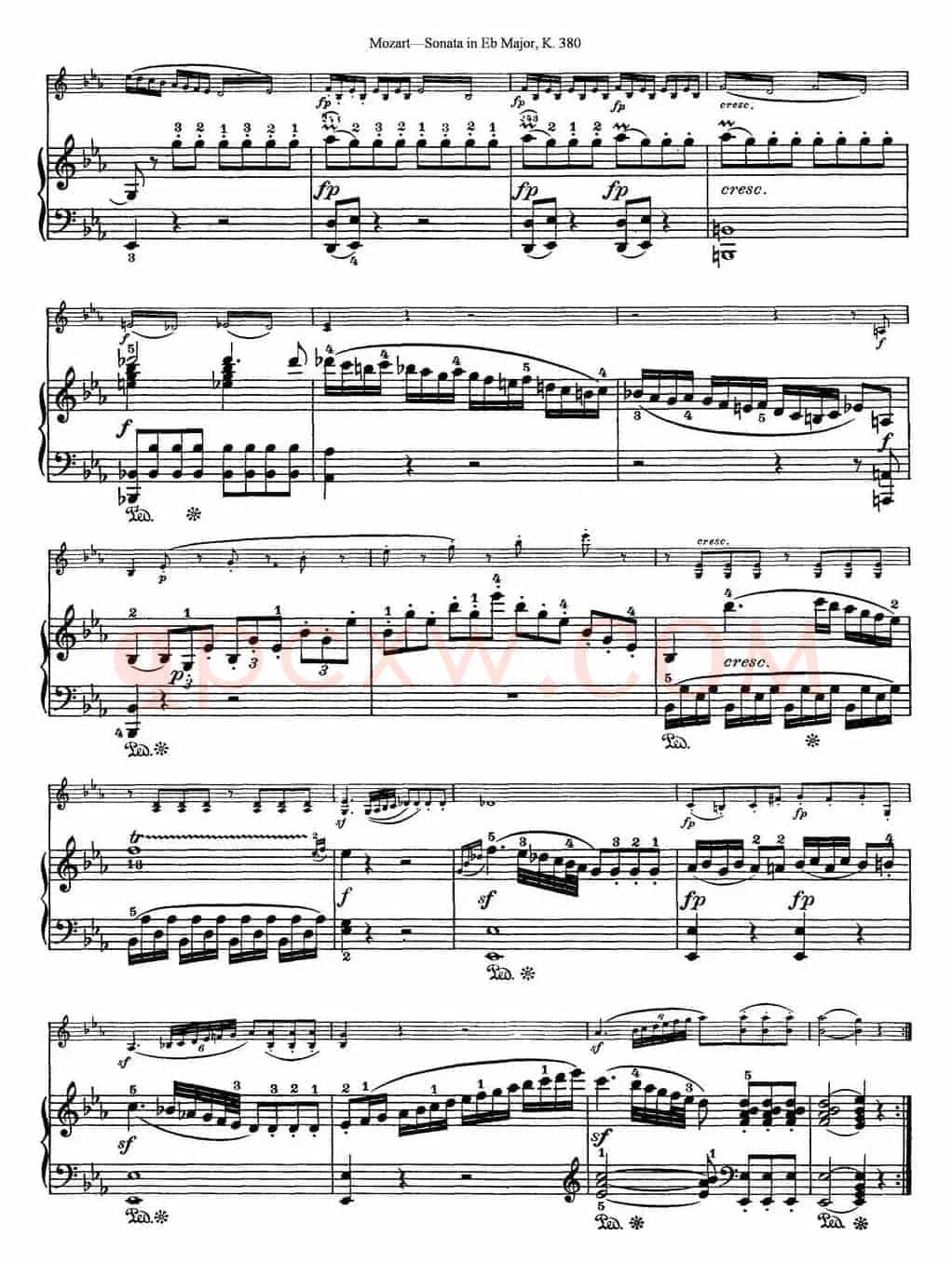 Violin Sonata in Eb Major K.380（小提琴+钢琴伴奏）