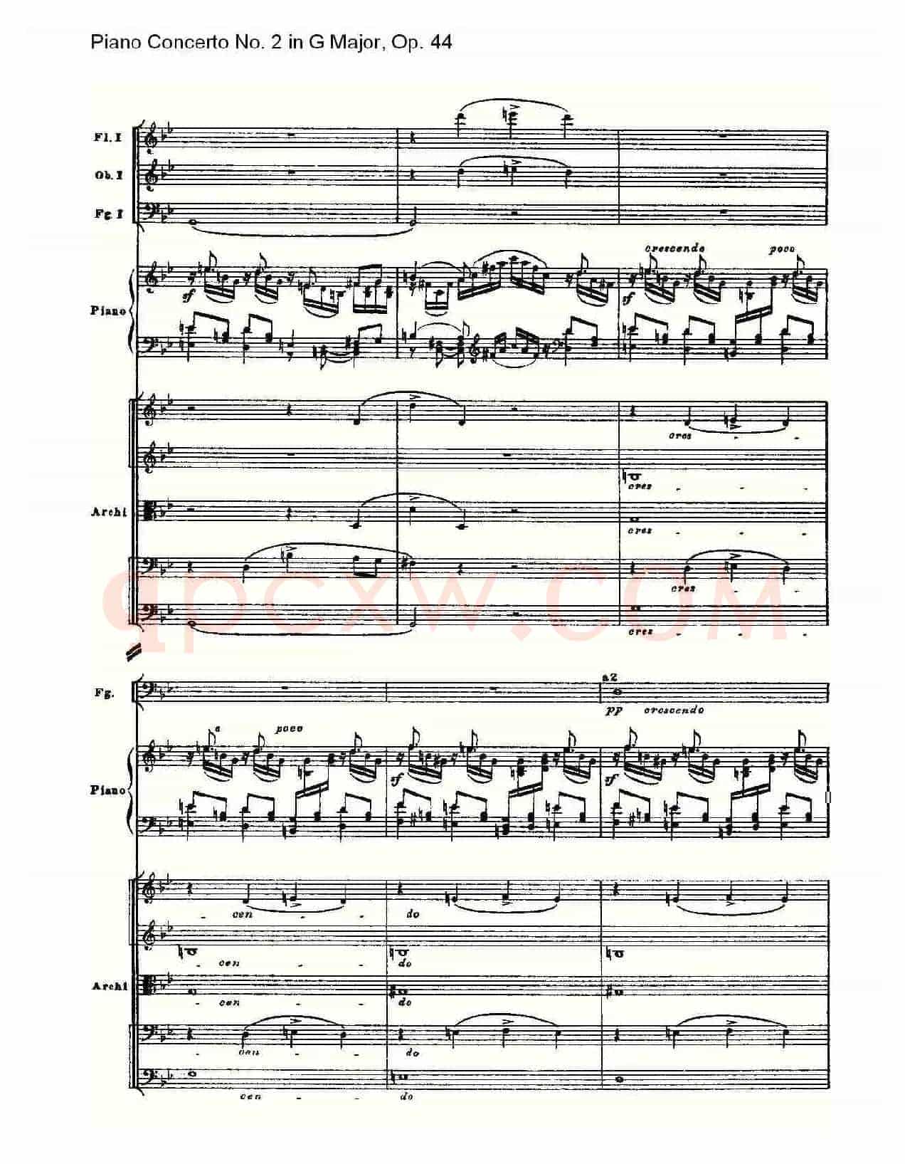 G大调第二钢琴协奏曲, Op.44第一乐章(三)