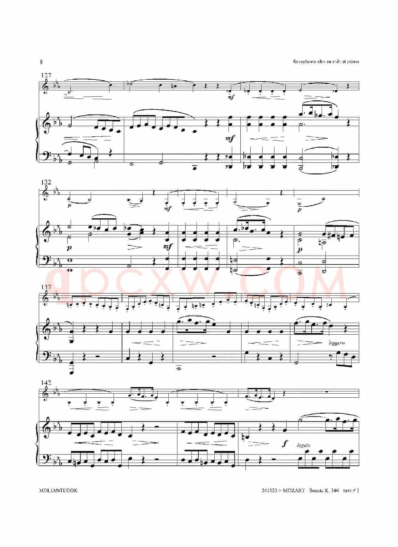 奏鸣曲 Op.304（中音萨克斯+钢琴伴奏）