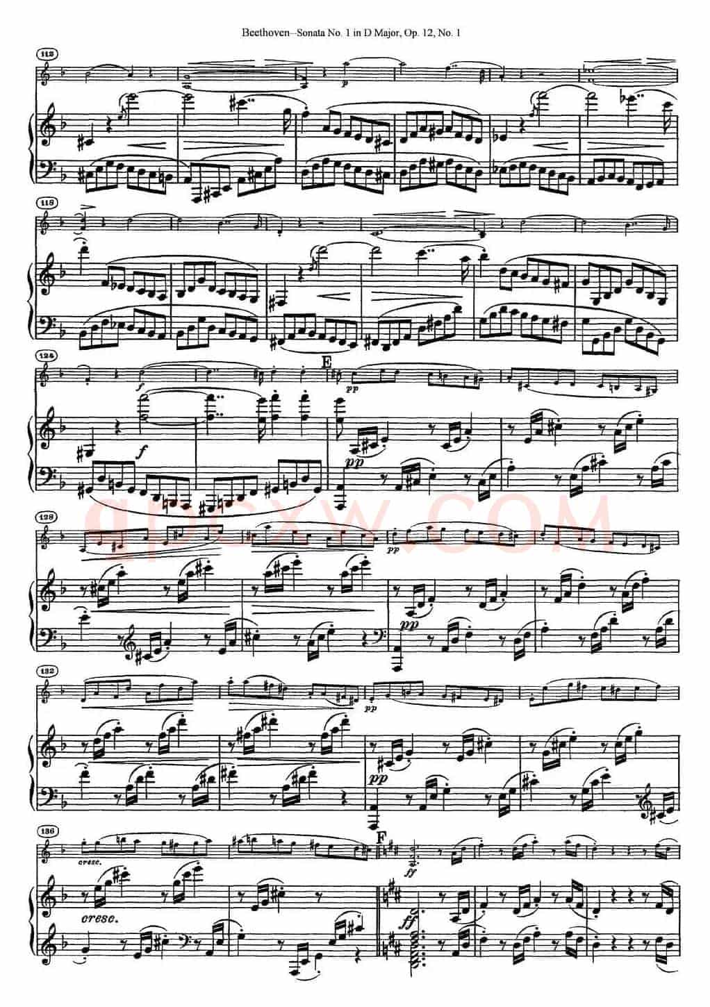 Violin Sonata No.1 in D Major Op.12 No.1（小提琴+钢琴伴奏）