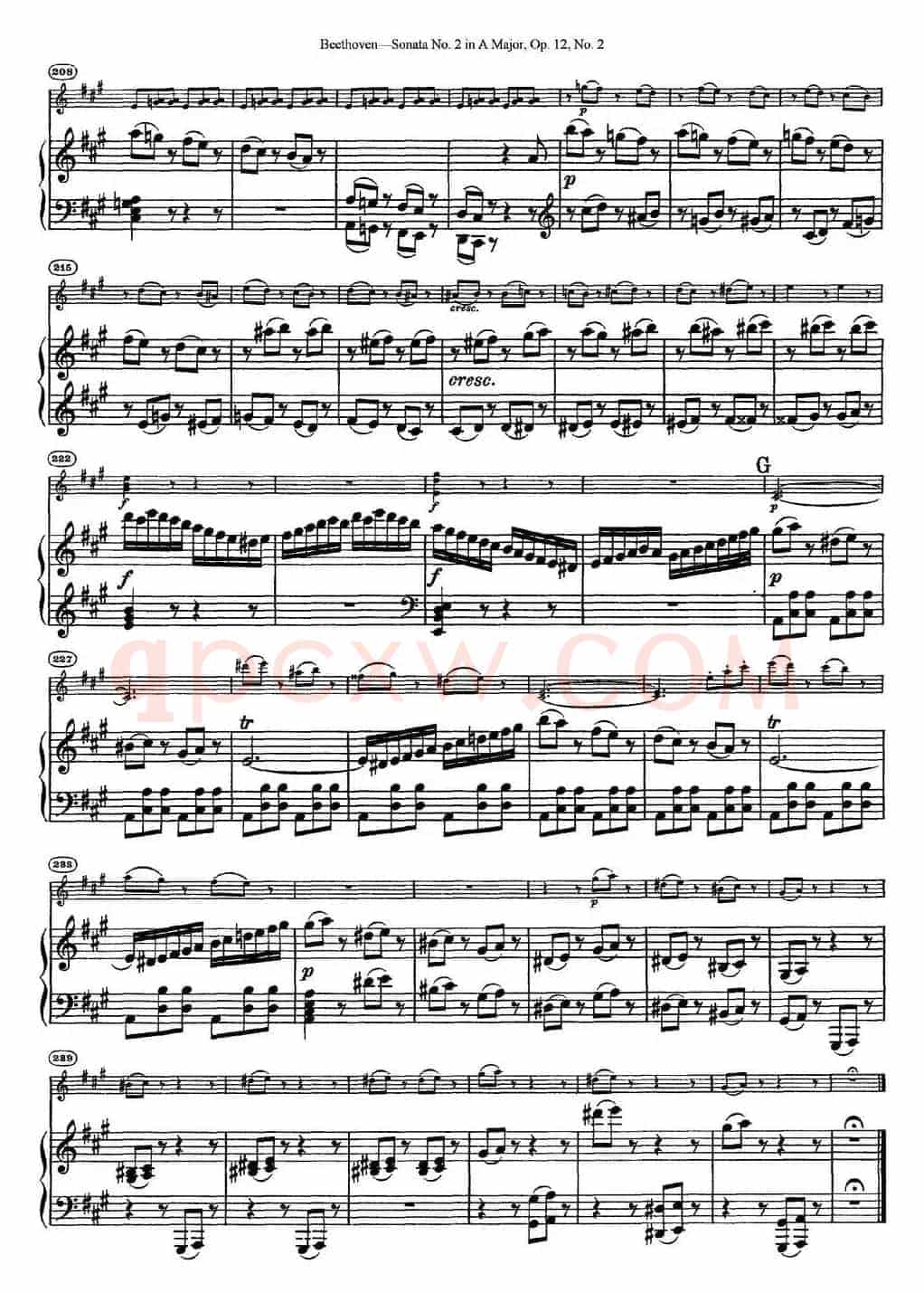 Violin Sonata No.2 in A Major Op.12 No.2（小提琴+钢琴伴奏）