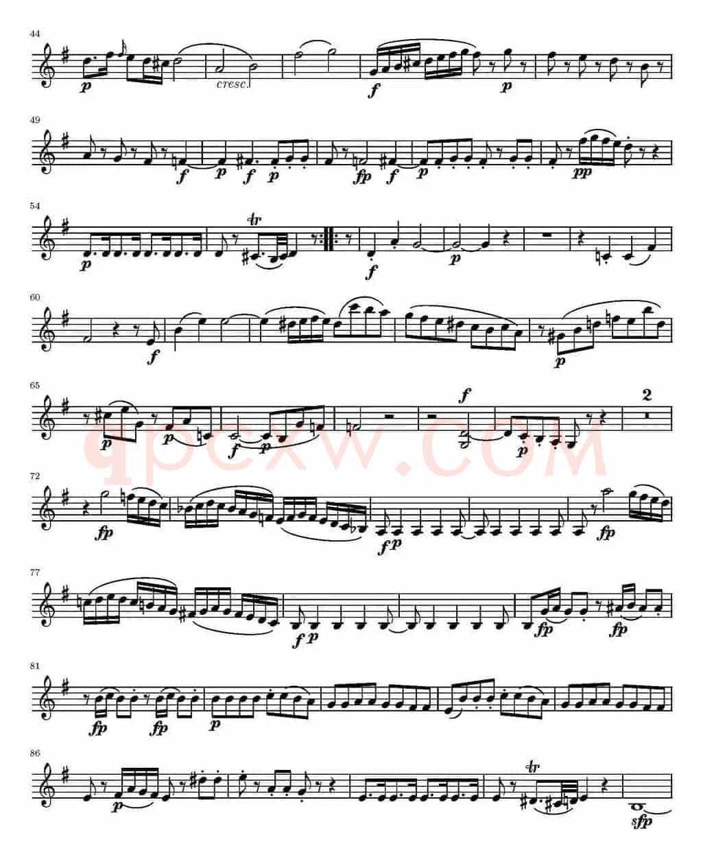 String Quartet KV.387（弦乐四重奏第二小提琴分谱）