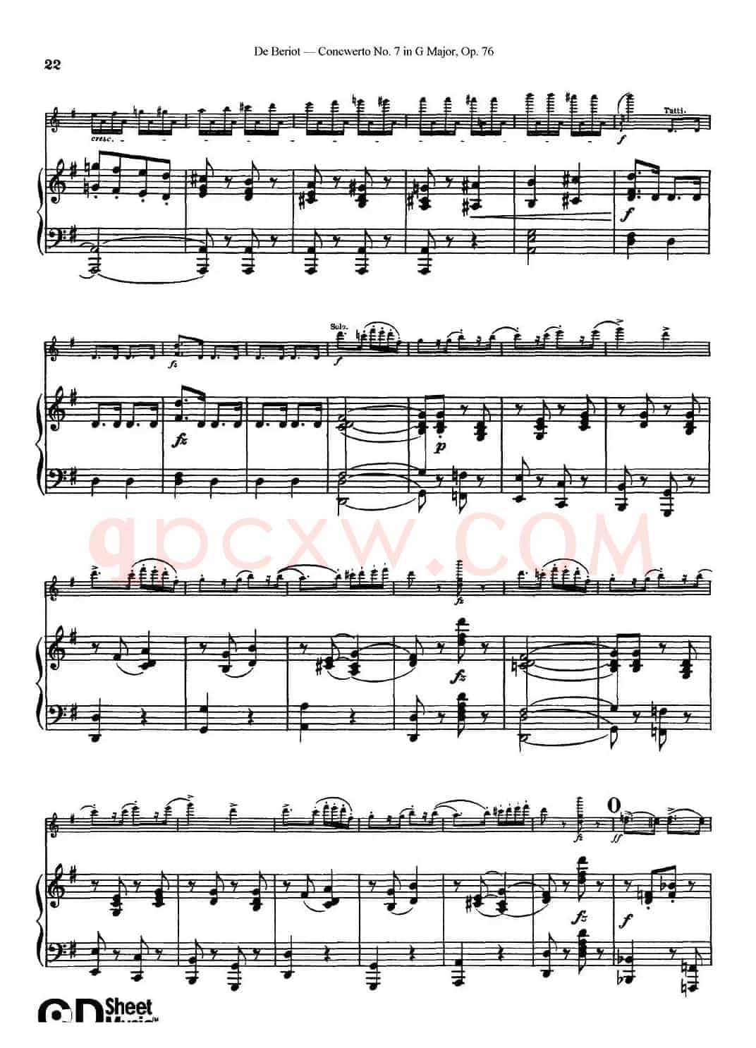 G大调第七协奏曲（Concerto No.7 in G Major）Op.76（小提琴+钢琴伴奏）