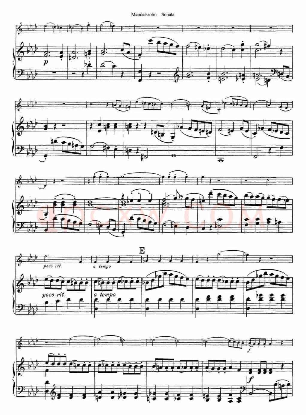 Mendelssohn Violin Sonata（小提琴+钢琴伴奏）