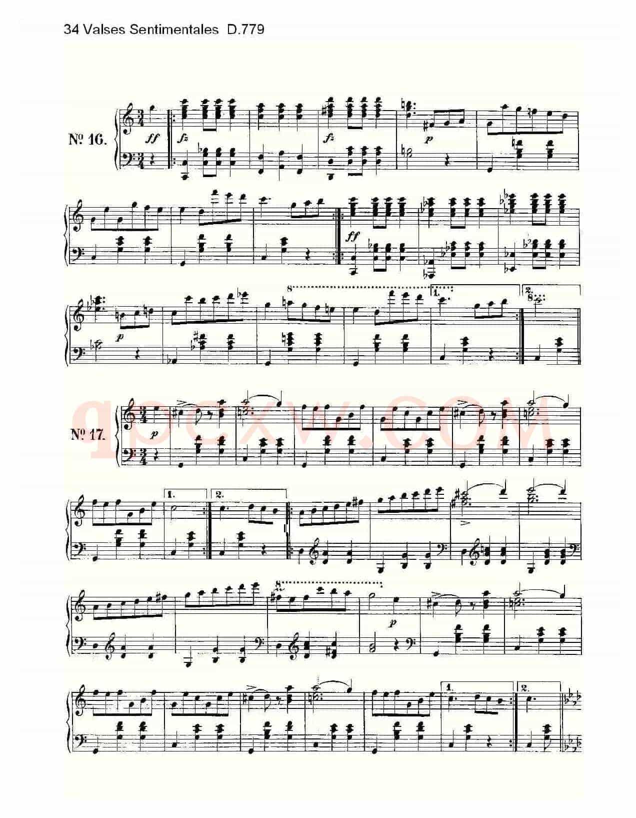 34 Valses Sentimentales D.779(34 伤感圆舞曲 D.779)