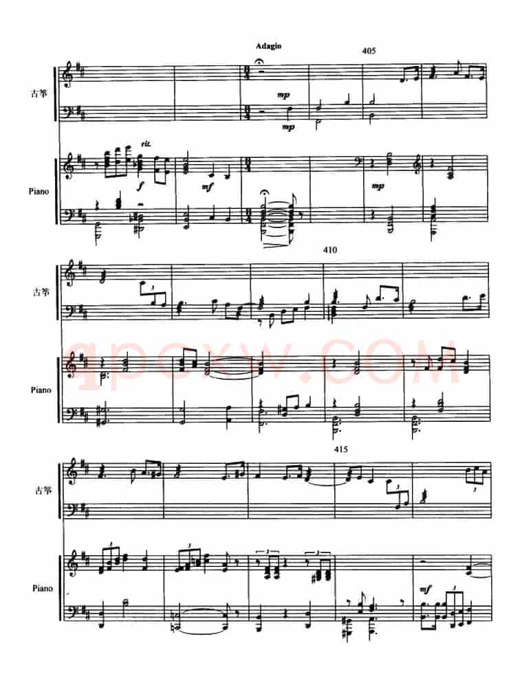 西楚霸王（古筝协奏曲、五线谱）