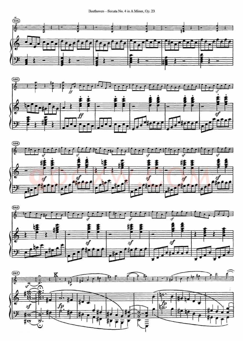 Violin Sonata No.4 in A Minor Op.23（小提琴+钢琴伴奏）