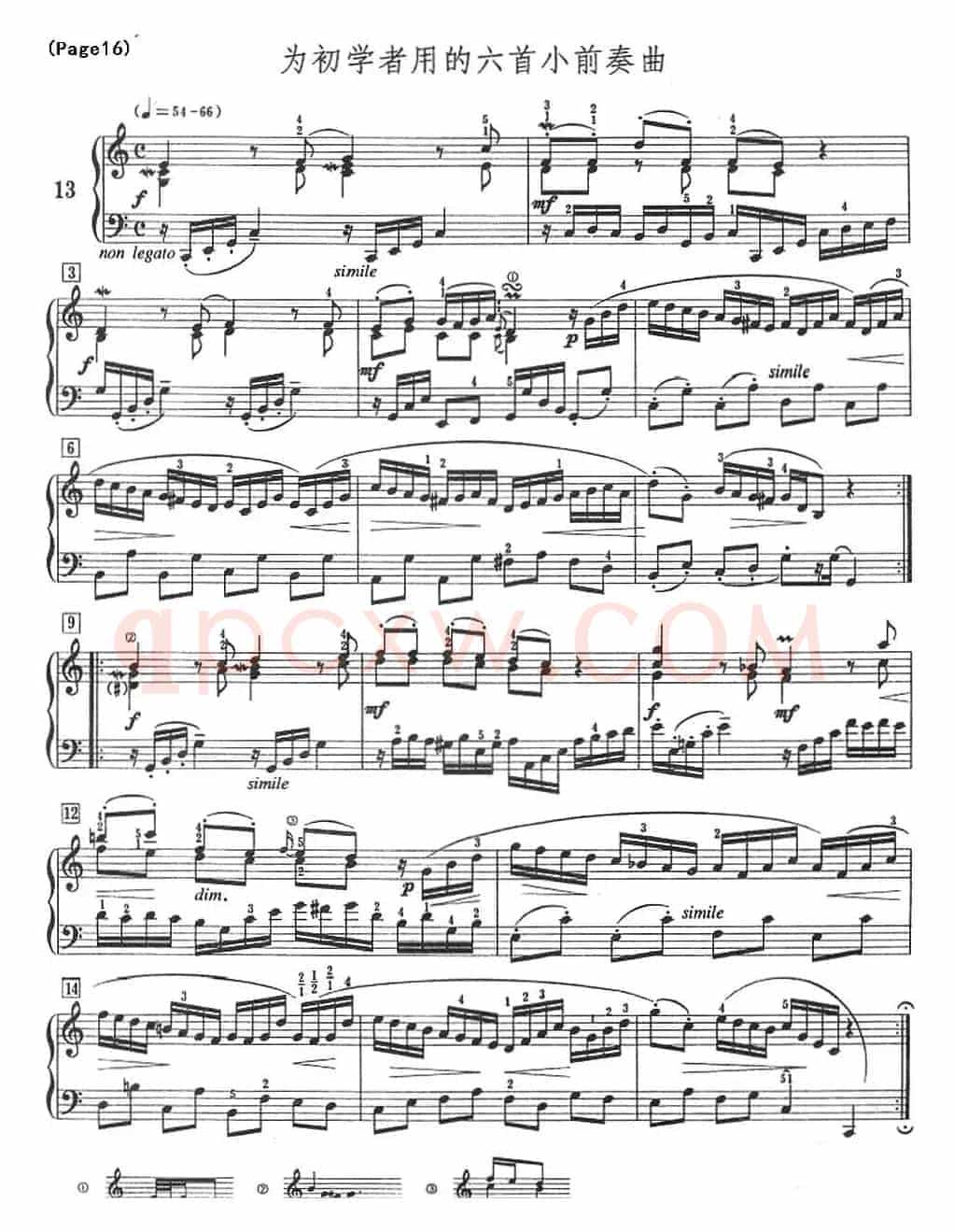 巴赫小前奏曲（NO.13-NO.16）