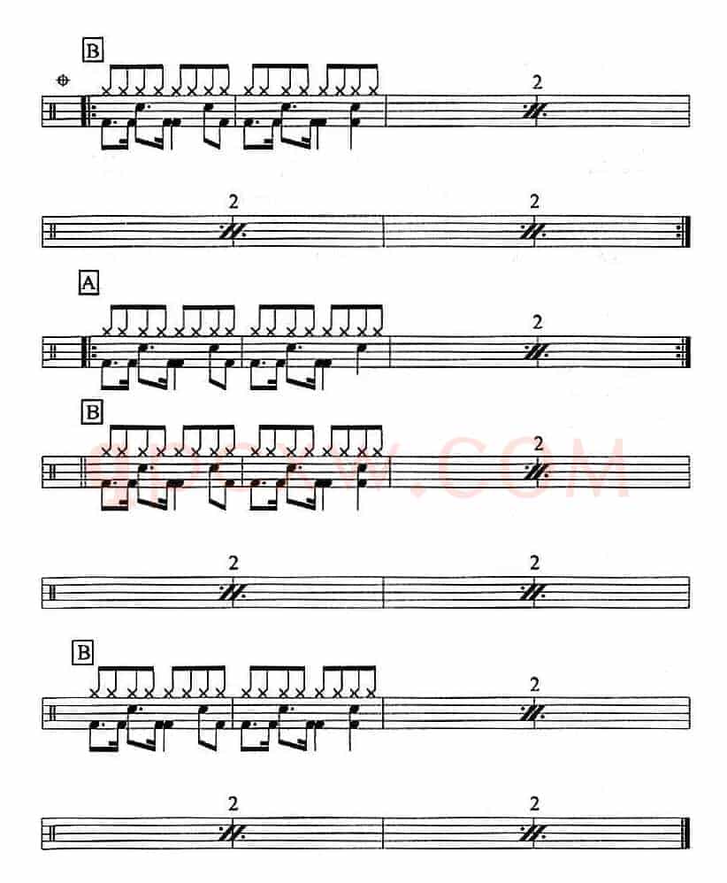 爵士鼓谱：Michael Jackson - Don't stop 'till you get enough