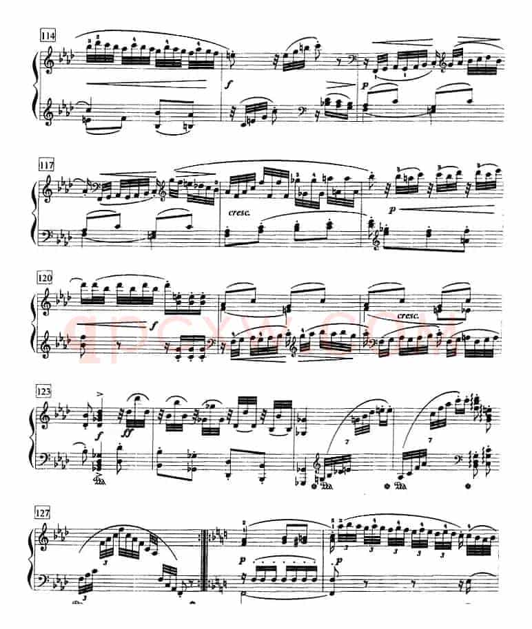 钢琴教程第七级 大型乐曲（f小调变奏曲 Op.83）