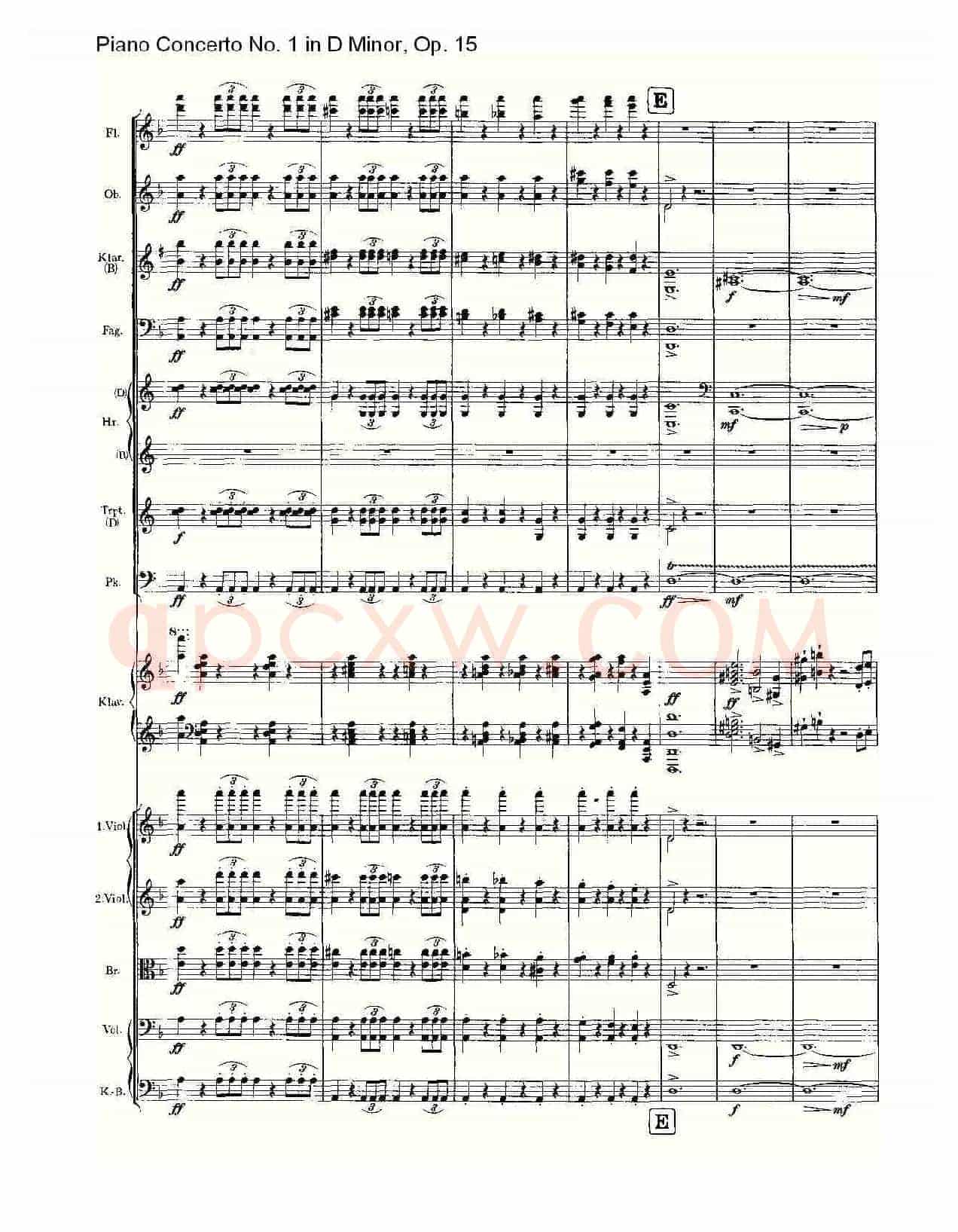 D小调钢琴第一协奏曲, Op.15第一乐章(一)