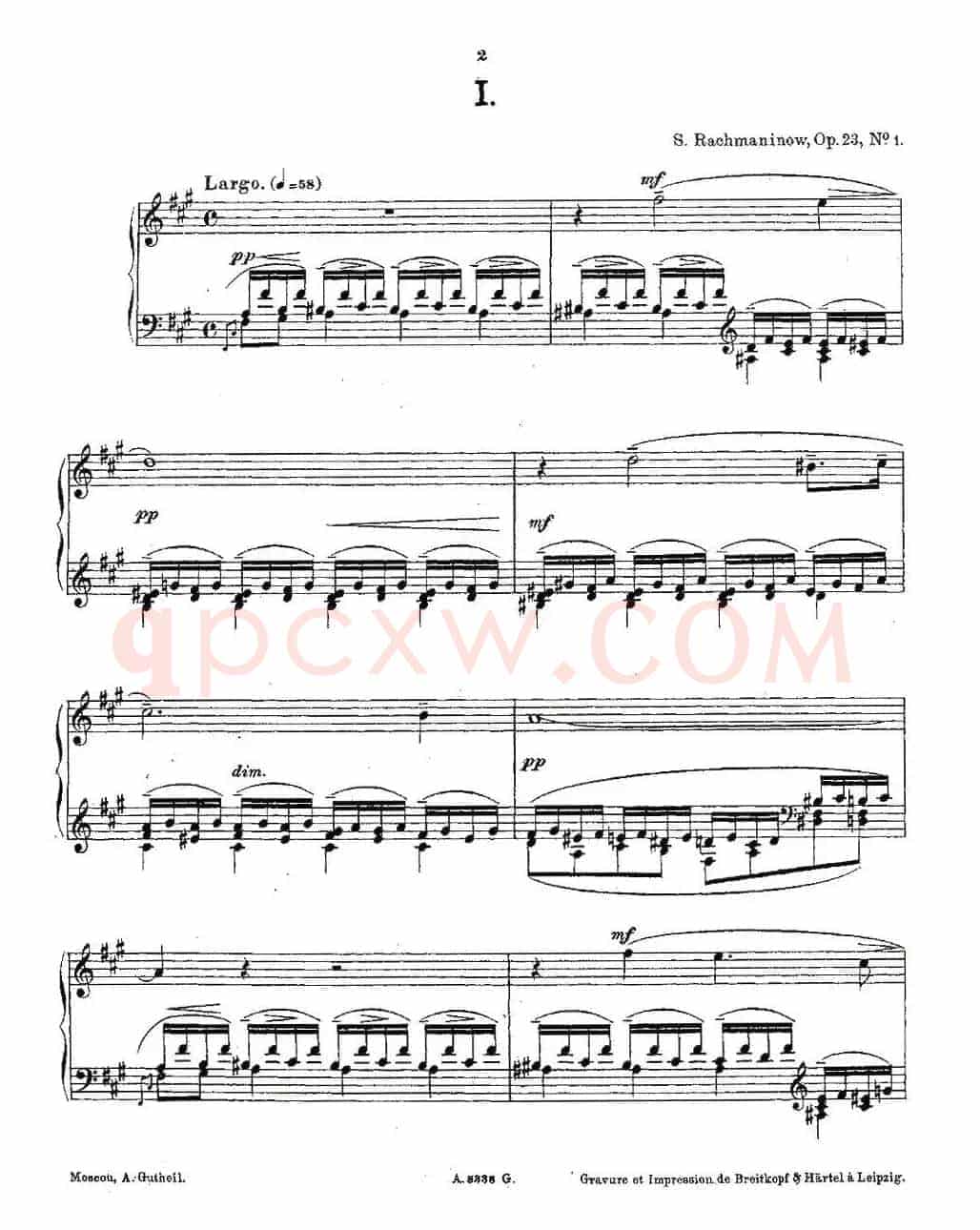 10首《前奏曲》之一（Rachmaninoff  10 Preludes, Op.23 ）