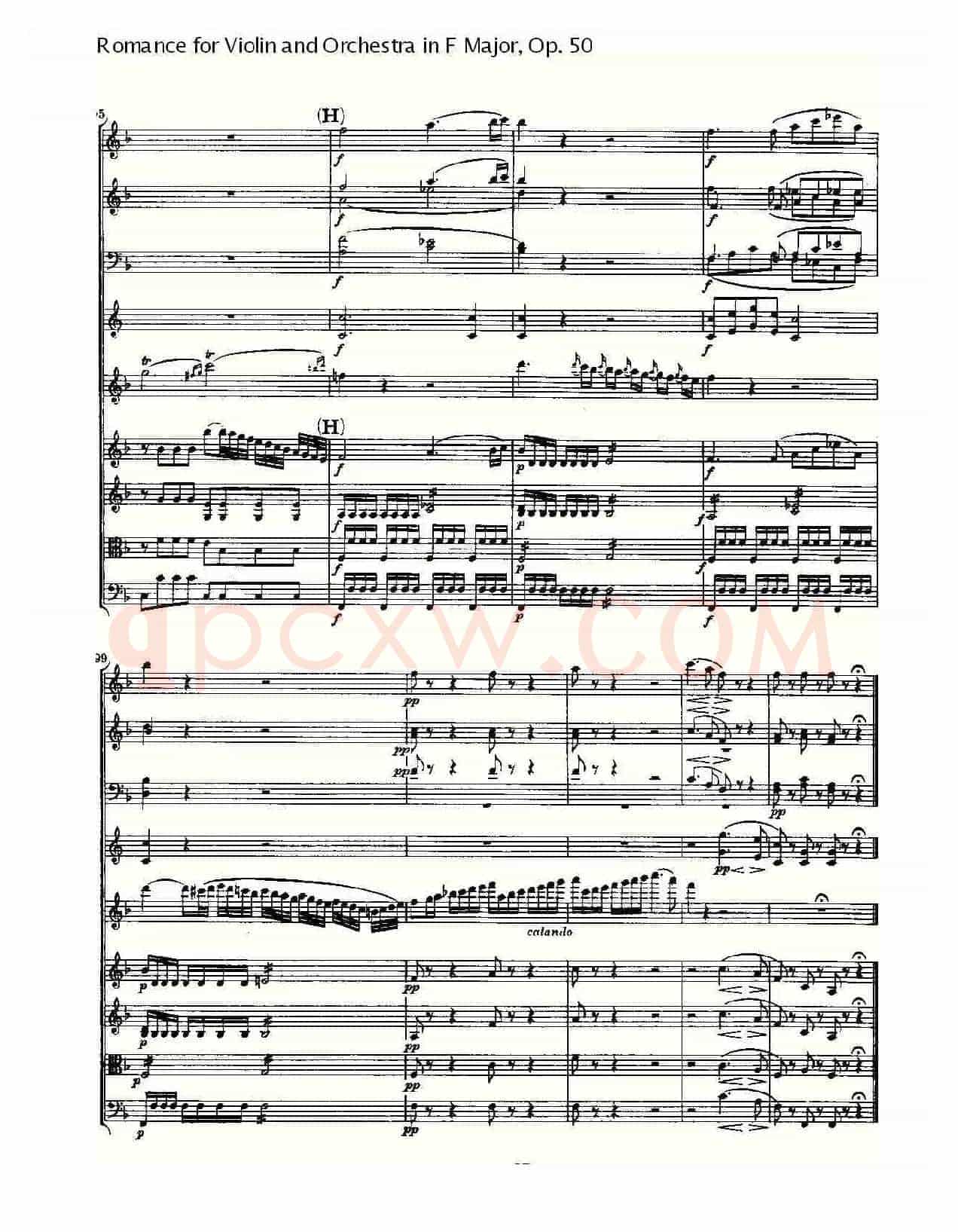 小提琴与管弦乐奏F大调浪漫曲 Op.50