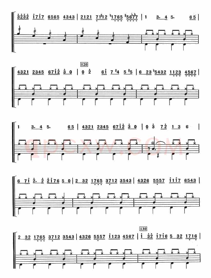 鲁斯兰与柳德米拉序曲（架子鼓、主旋律+鼓谱）