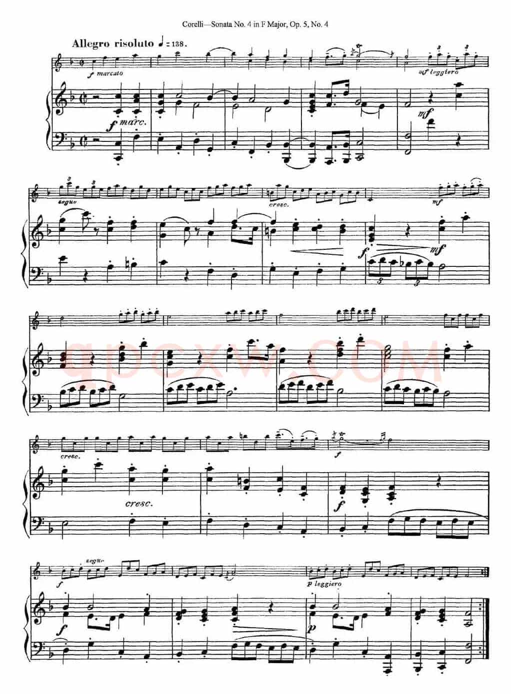 Sonata No.4 in F MajorOp.5 No.4（小提琴+钢琴伴奏）