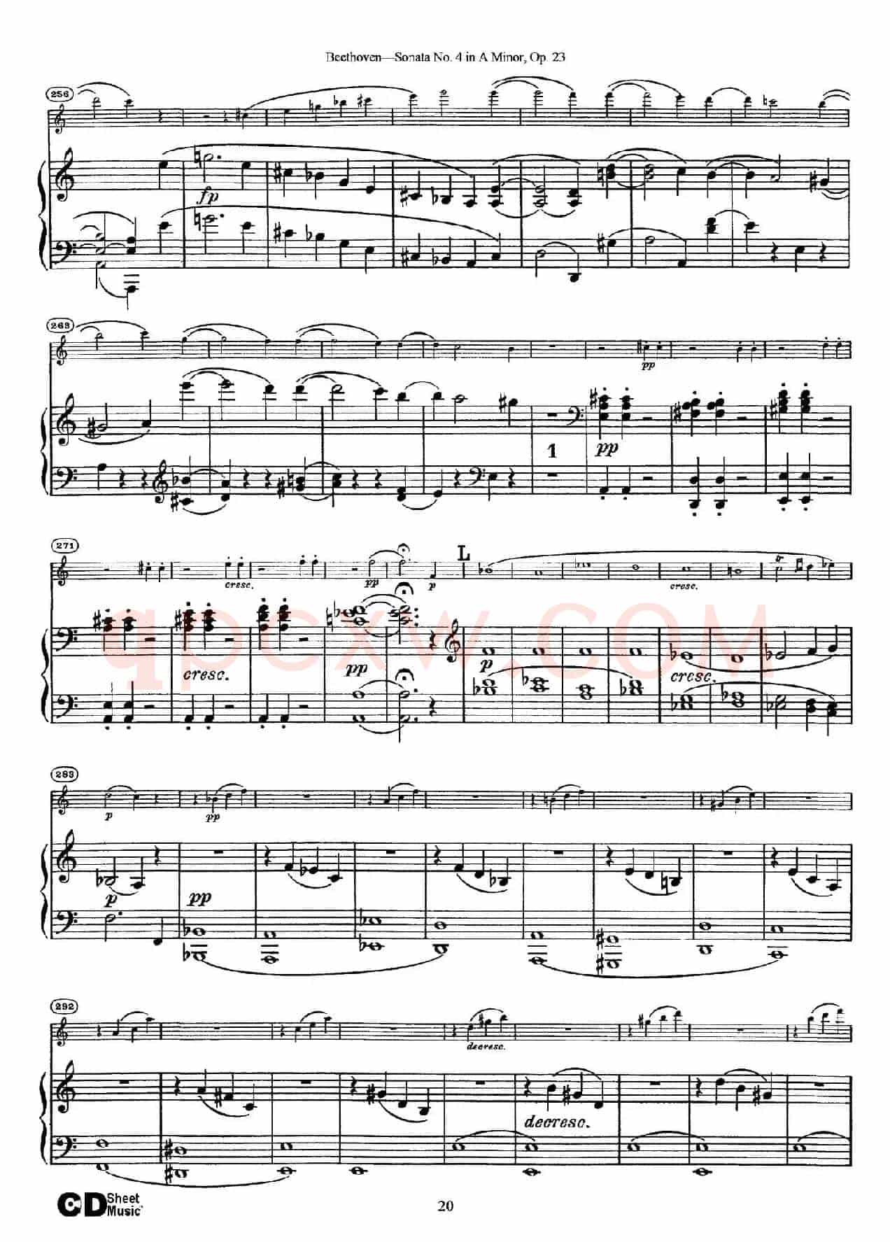 A小调第四小提琴奏鸣曲（Sonata No.4 in A Minor Op.23）（小提琴+钢琴伴奏）