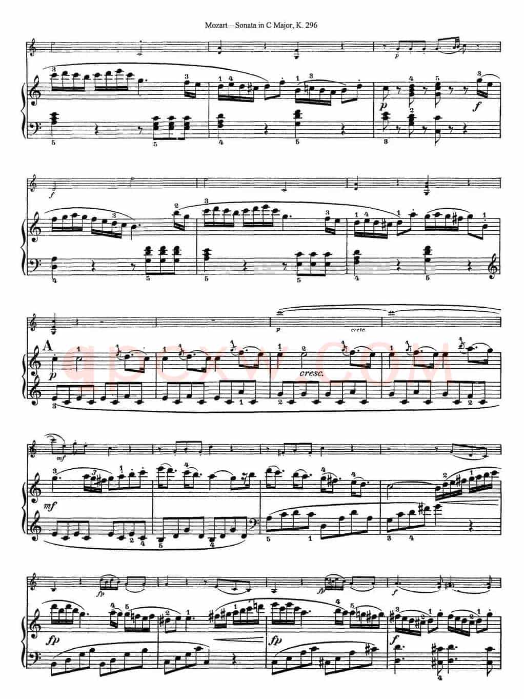 Violin Sonata in C Major K.296（小提琴+钢琴伴奏）