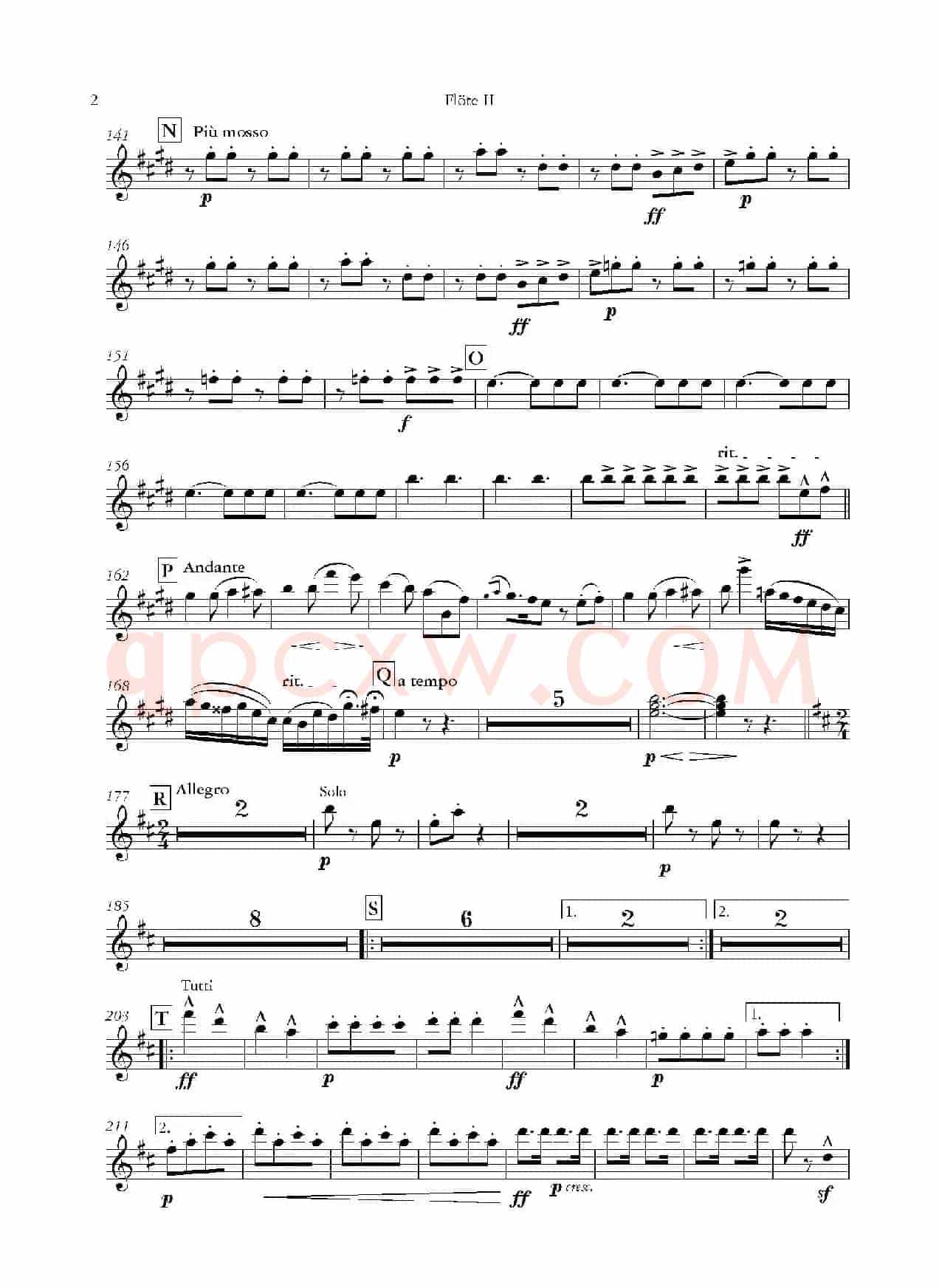 天堂与地狱序曲(管弦乐长笛分谱)