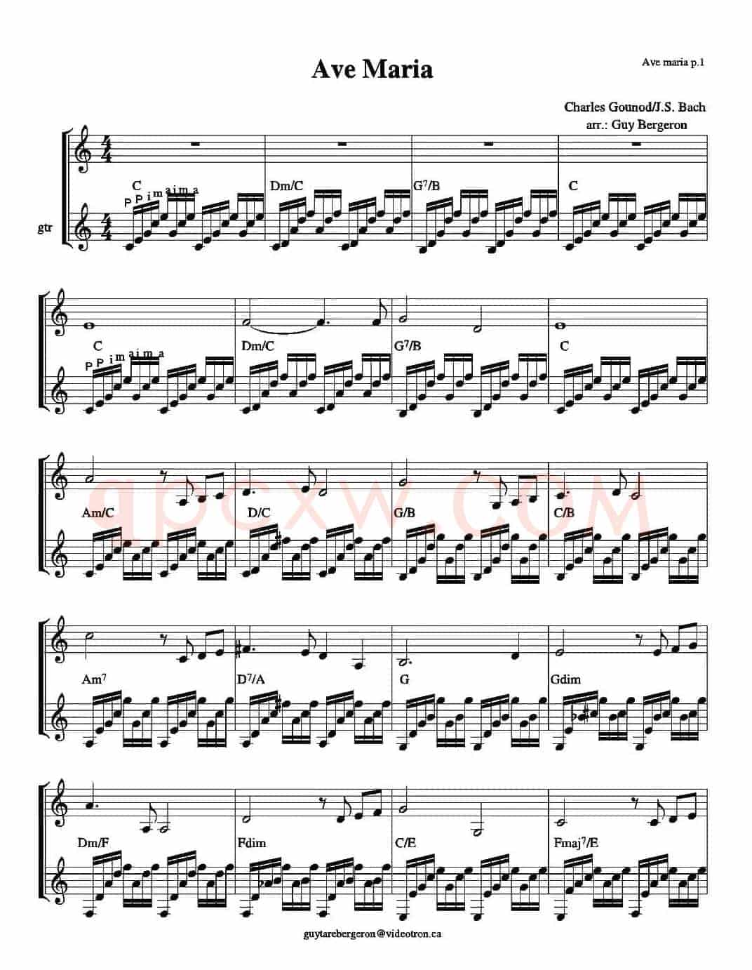 Ave Maria（圣母颂）（小提琴+吉他）