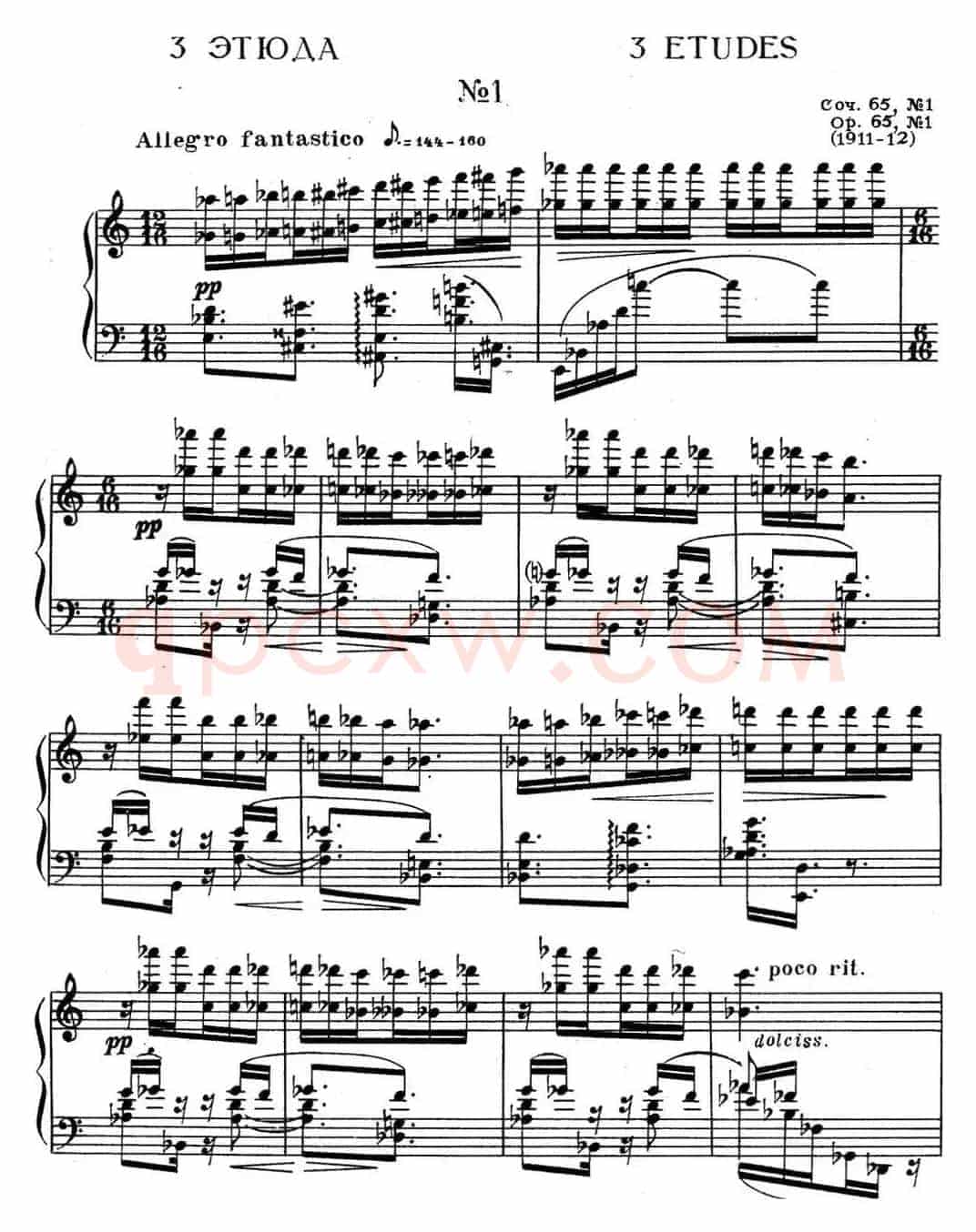 斯克里亚宾 钢琴练习曲 Op.65 No.1