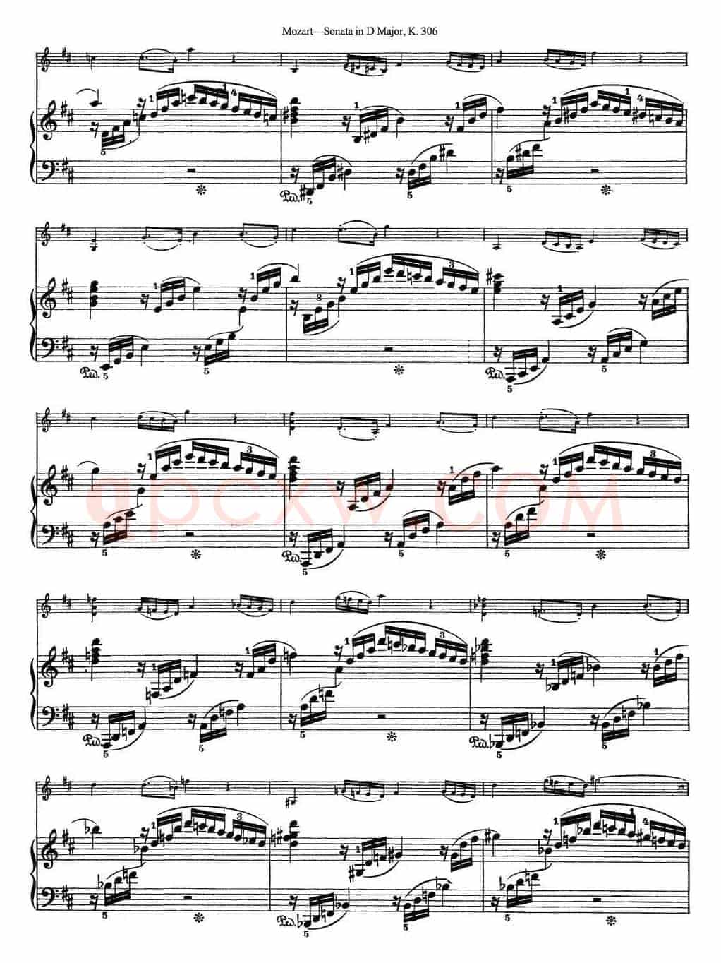 Violin Sonata in D Major K.306（小提琴+钢琴伴奏）