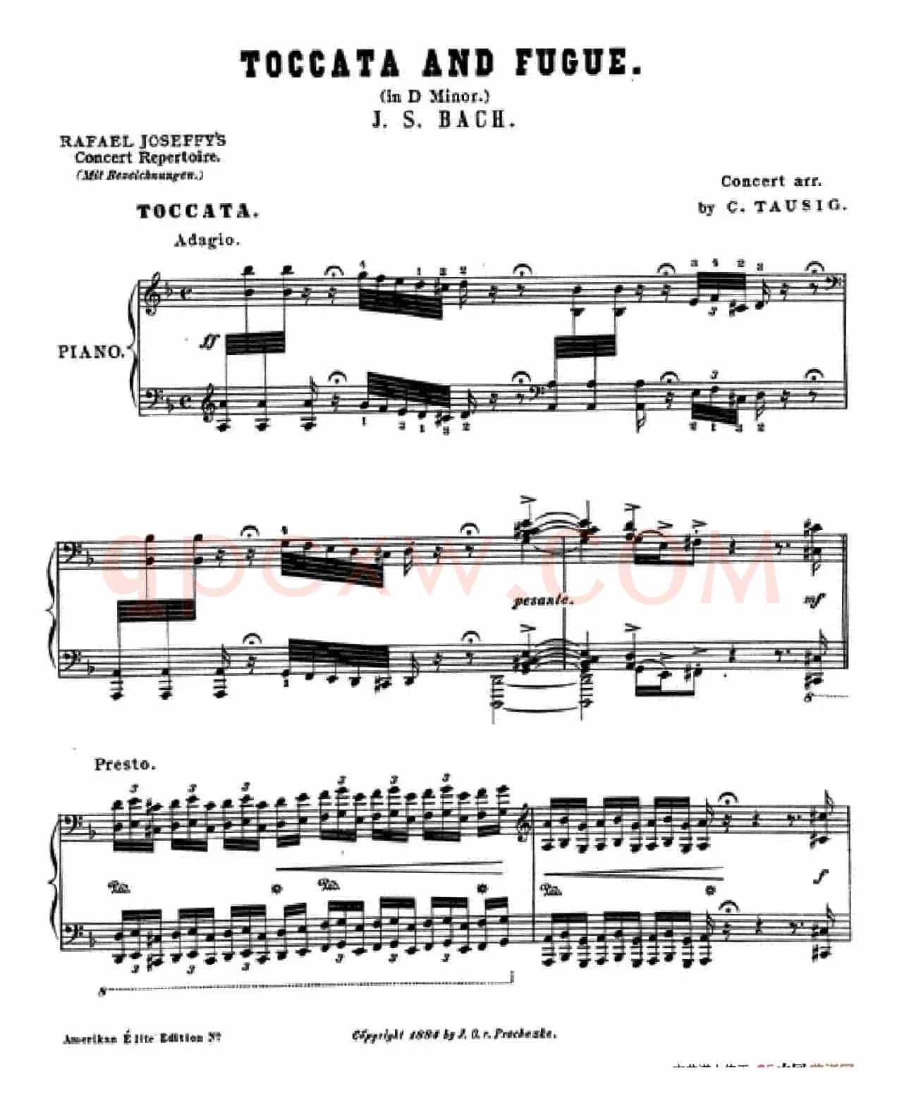 d小调托卡塔与赋格(BWV 565·陶西格改编钢琴独奏版)