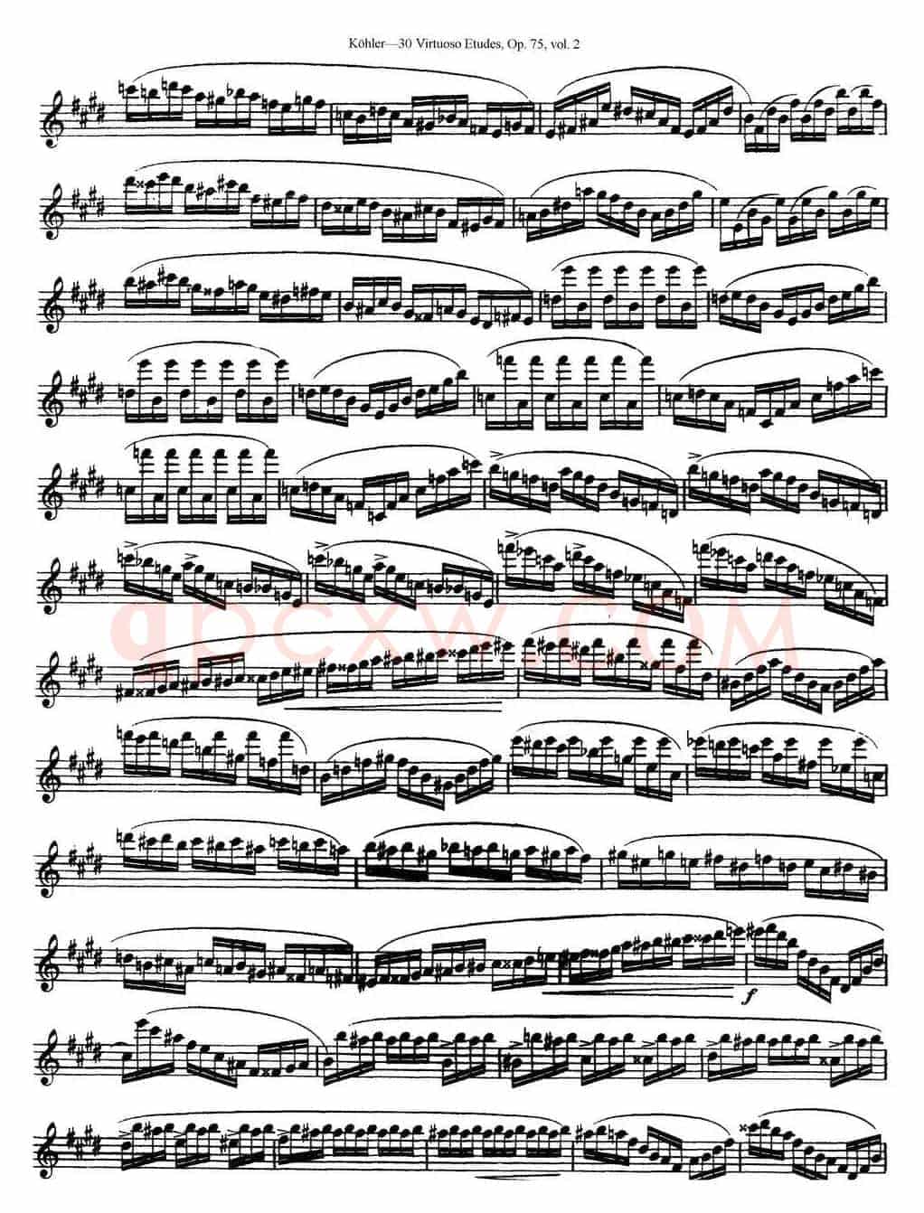 柯勒30首高级长笛练习曲作品75号（NO.13）