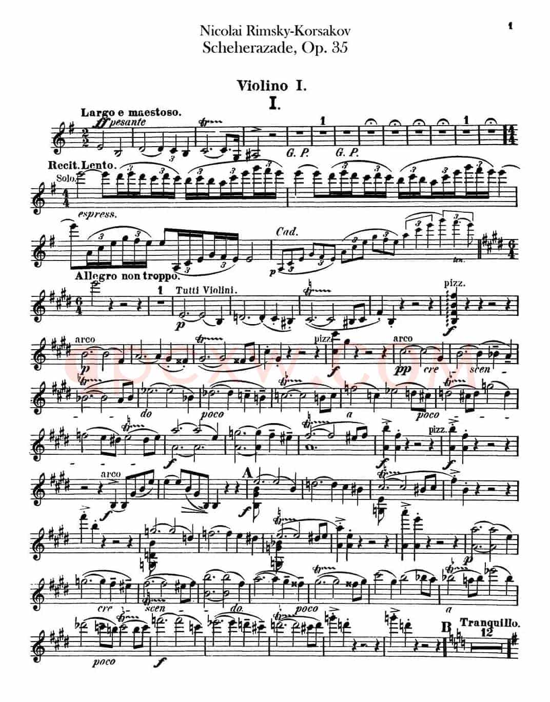 Scheherazade（Ⅰ）Op.35（第一小提琴）