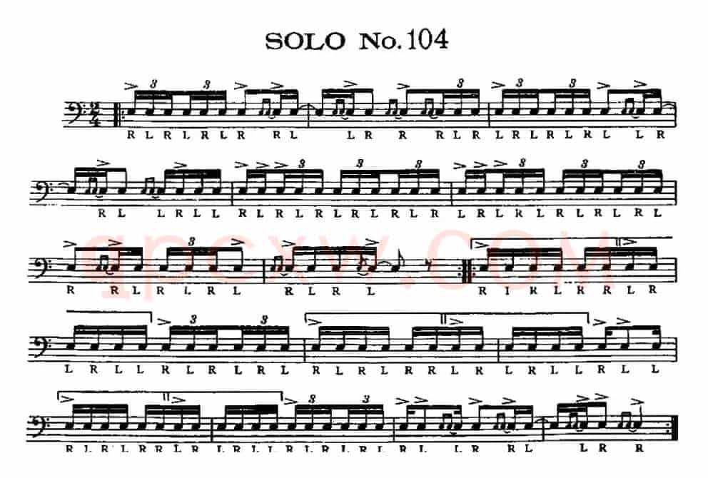 美国军鼓 SOLO No.101-105（爵士鼓谱）