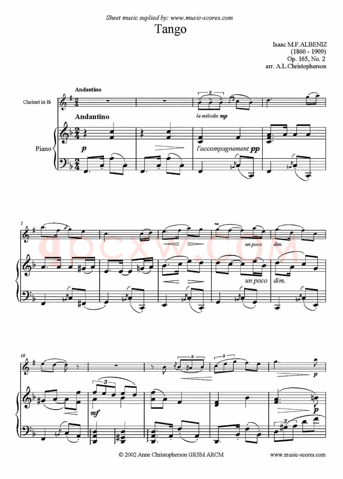 Tango（单簧管+钢琴伴奏）
