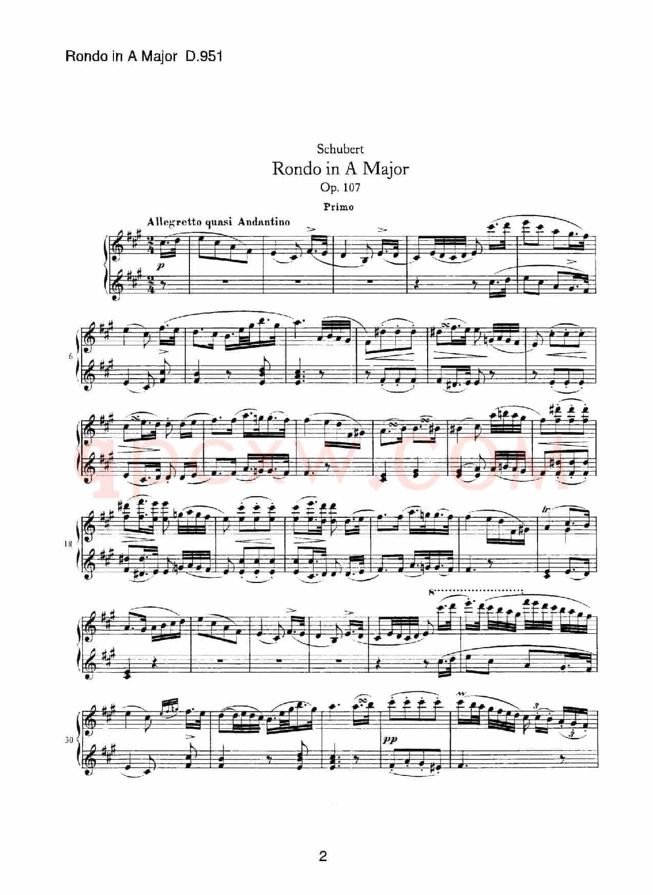 Grand Rondeau in A Major Op.107(A大调回旋曲·四手联弹)