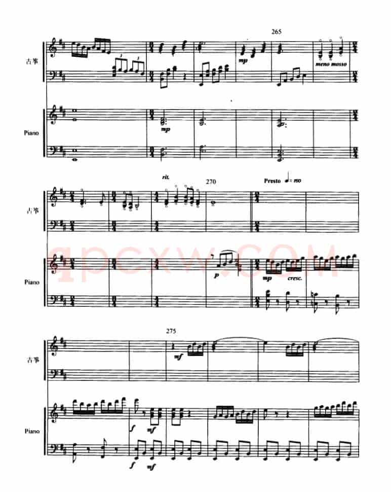 西楚霸王（古筝协奏曲、五线谱）