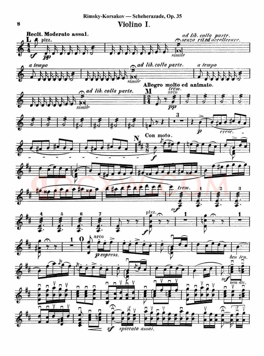 Scheherazade(Ⅱ)Op.35(第一小提琴)