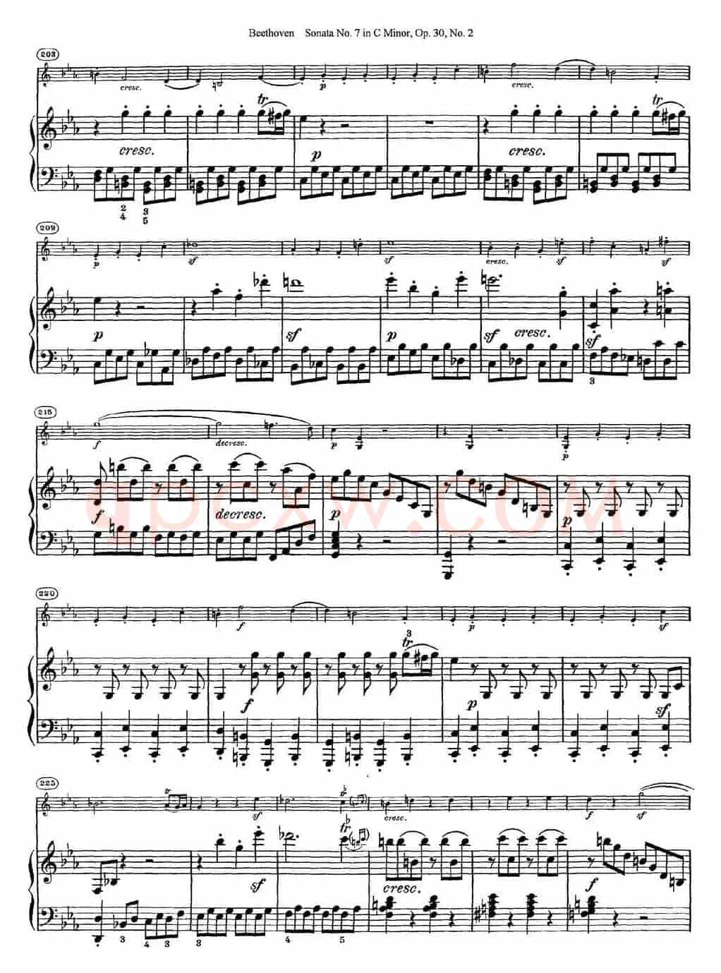 Violin Sonata No.7 in C Minor Op.30 No.2（小提琴+钢琴伴奏）