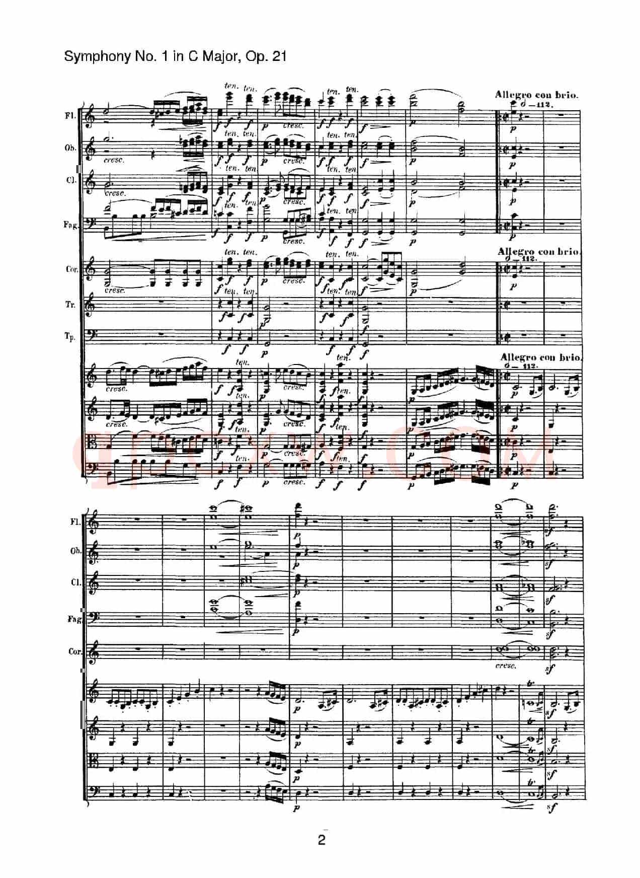 Symphony No.1 in C Major Op.21（Ⅰ）（交响乐总谱）