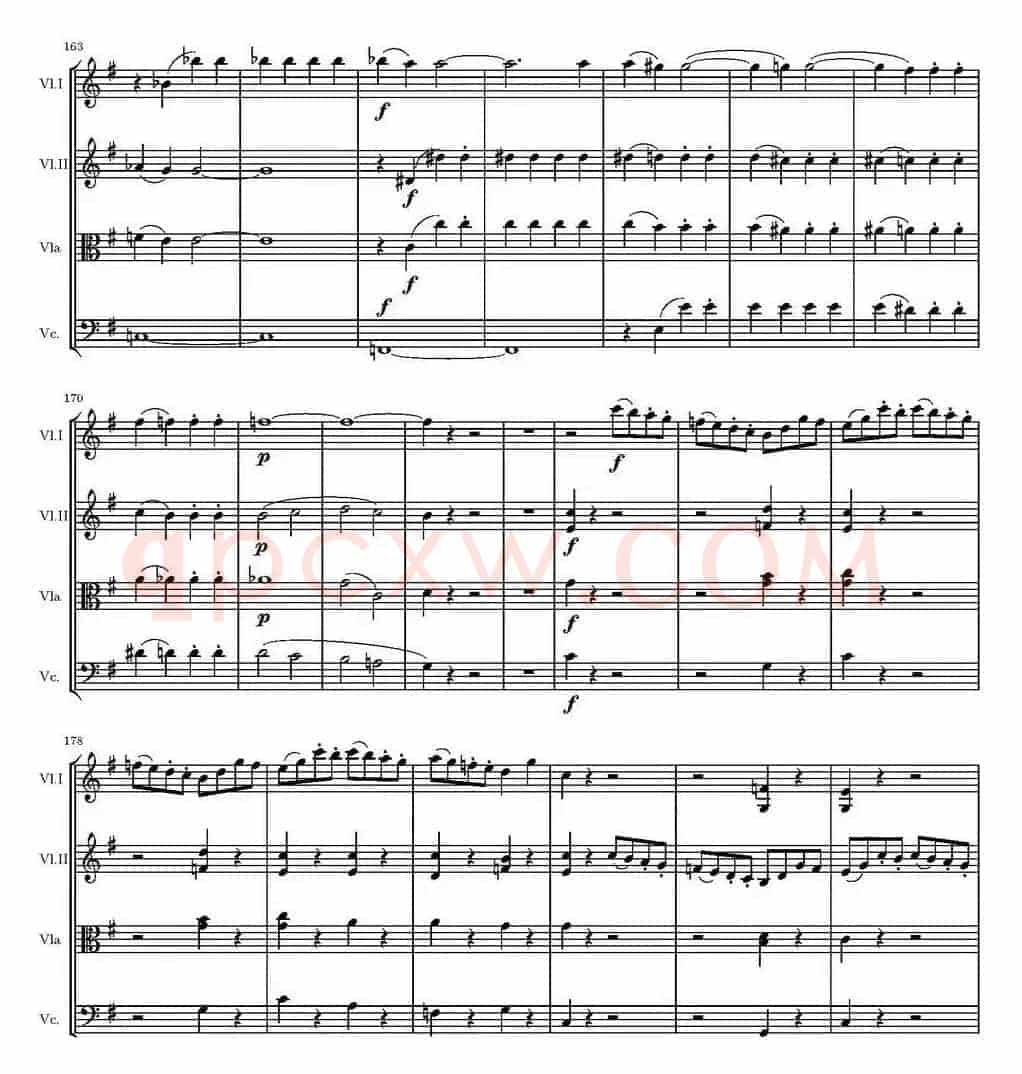 String Quartet KV.387（G大调弦乐四重奏）