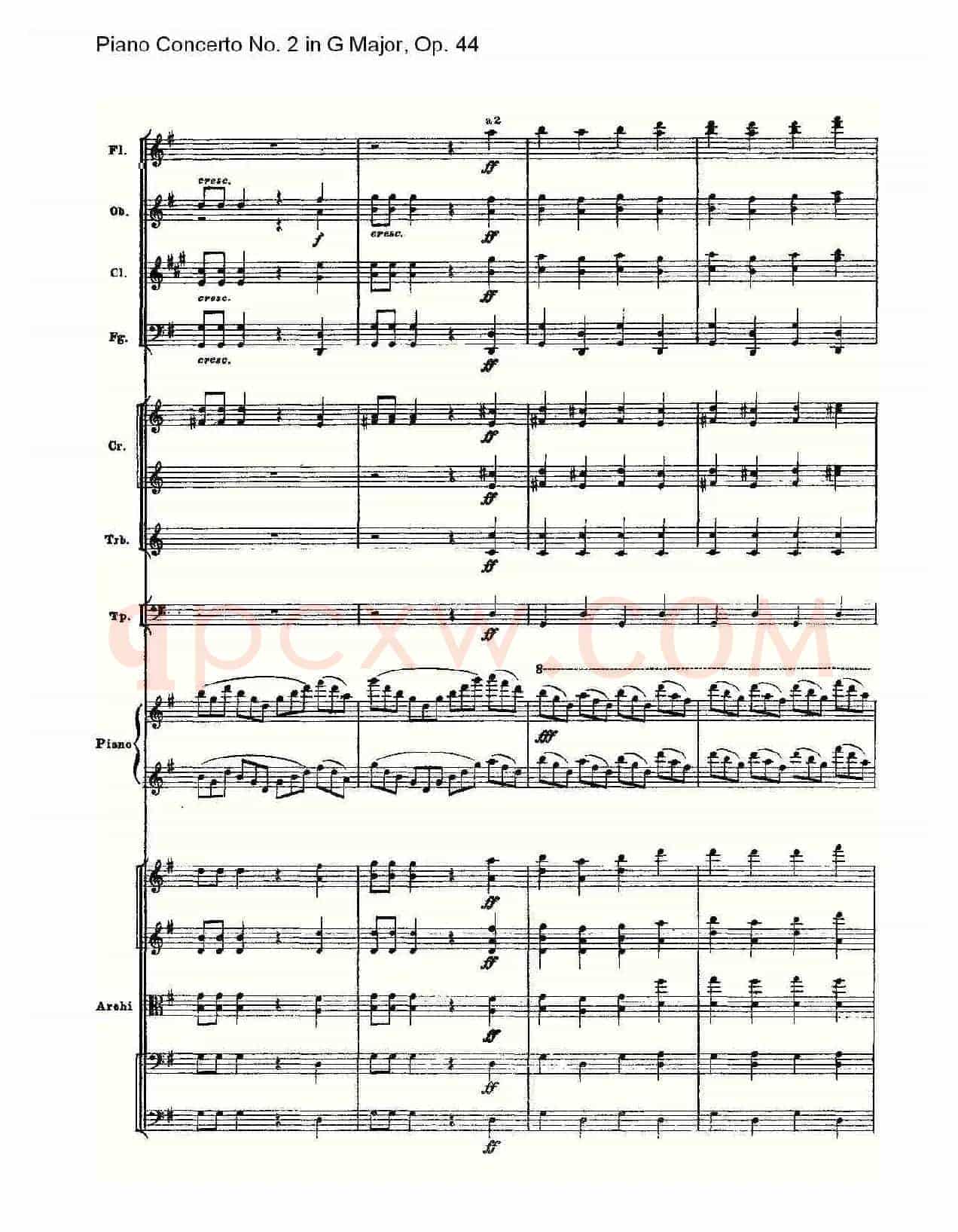 G大调第二钢琴协奏曲, Op.44第一乐章(三)