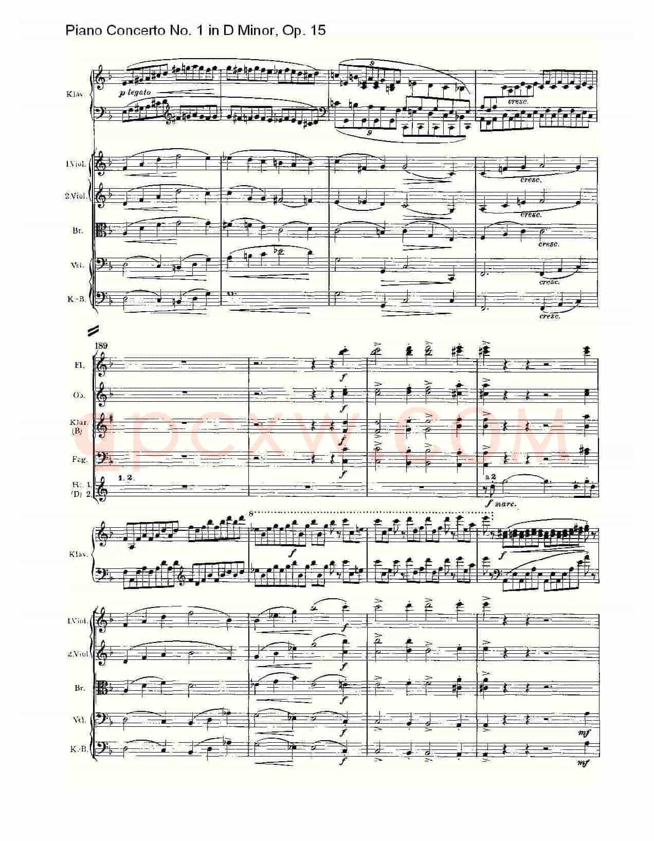 D小调钢琴第一协奏曲, Op.15第一乐章(一)