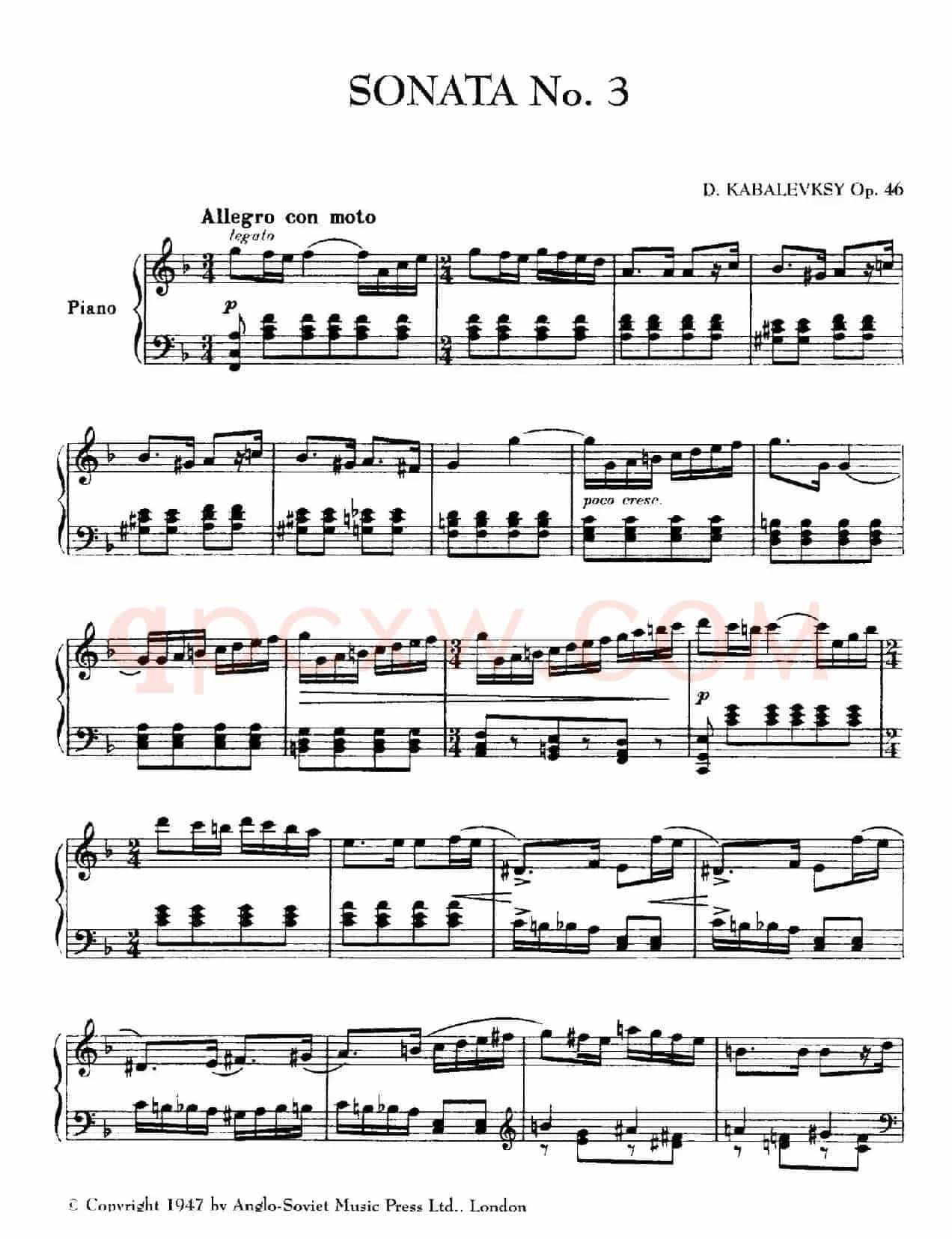 Piano Sonata No.3 in F Major Op.46(F大调第三钢琴奏鸣曲·Ⅰ)