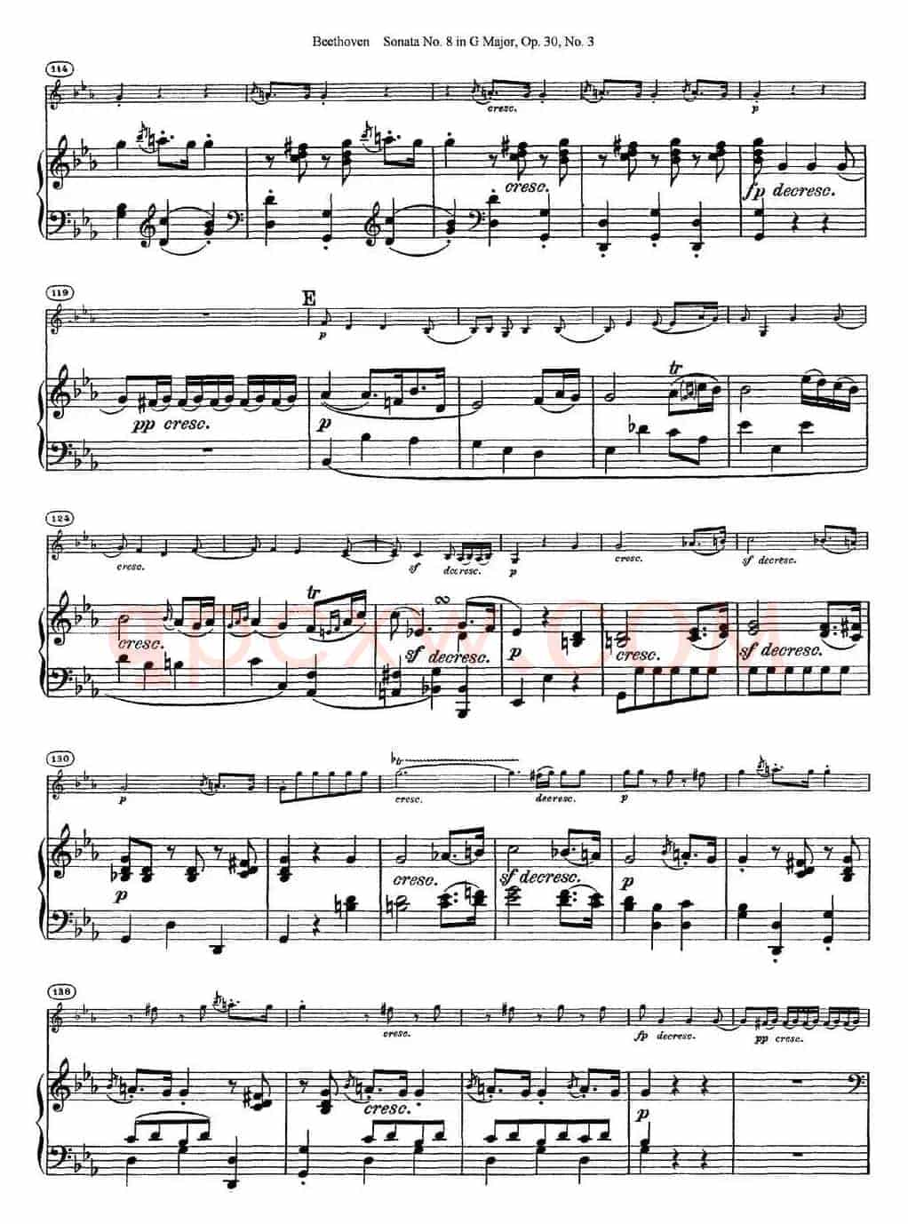 Violin Sonata No.8 in G Major Op.30 No.3（小提琴+钢琴伴奏）